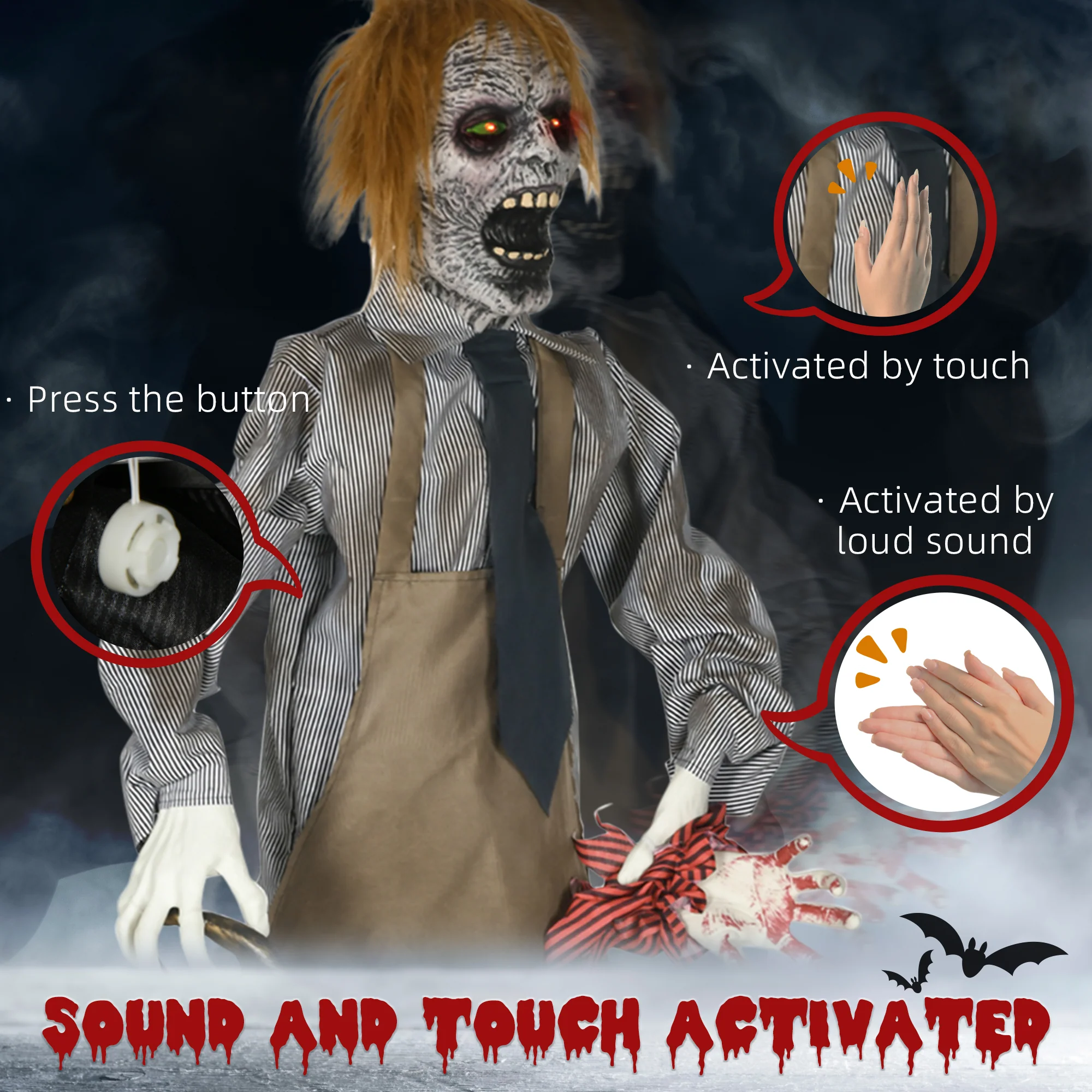 Animated Chainsaw Killer Halloween Decoration - 170cm - Image 5
