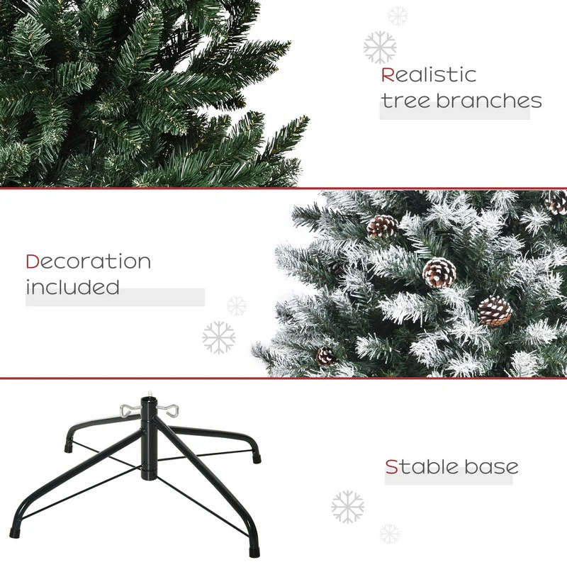 Homcom 5FT Artificial Christmas Tree with Pine Cones - Image 5