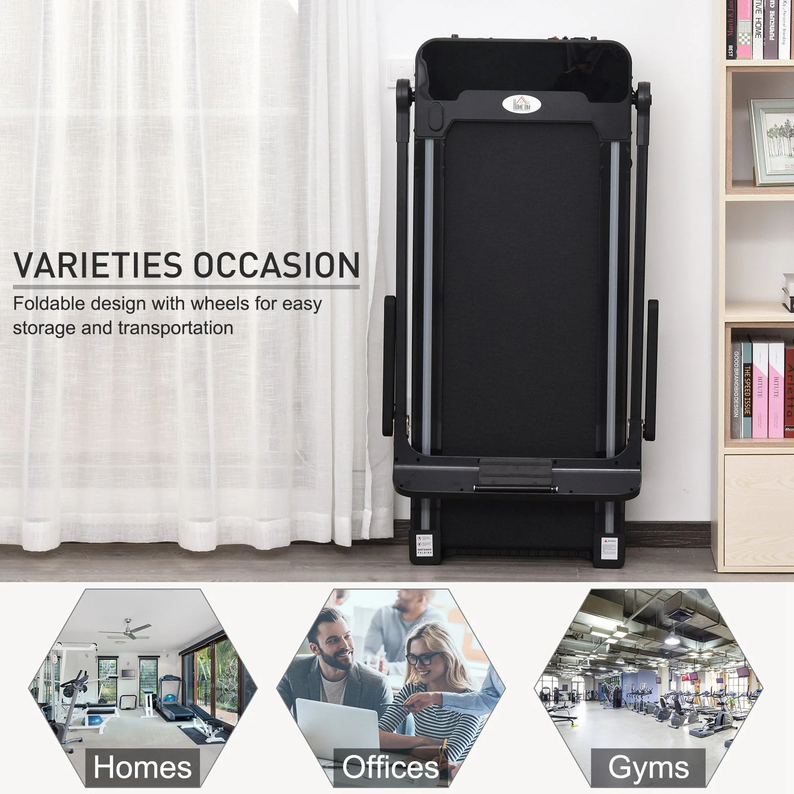 Homcom 600W Foldable Steel Motorised Treadmill Running Machine W/Safety Button - Image 6