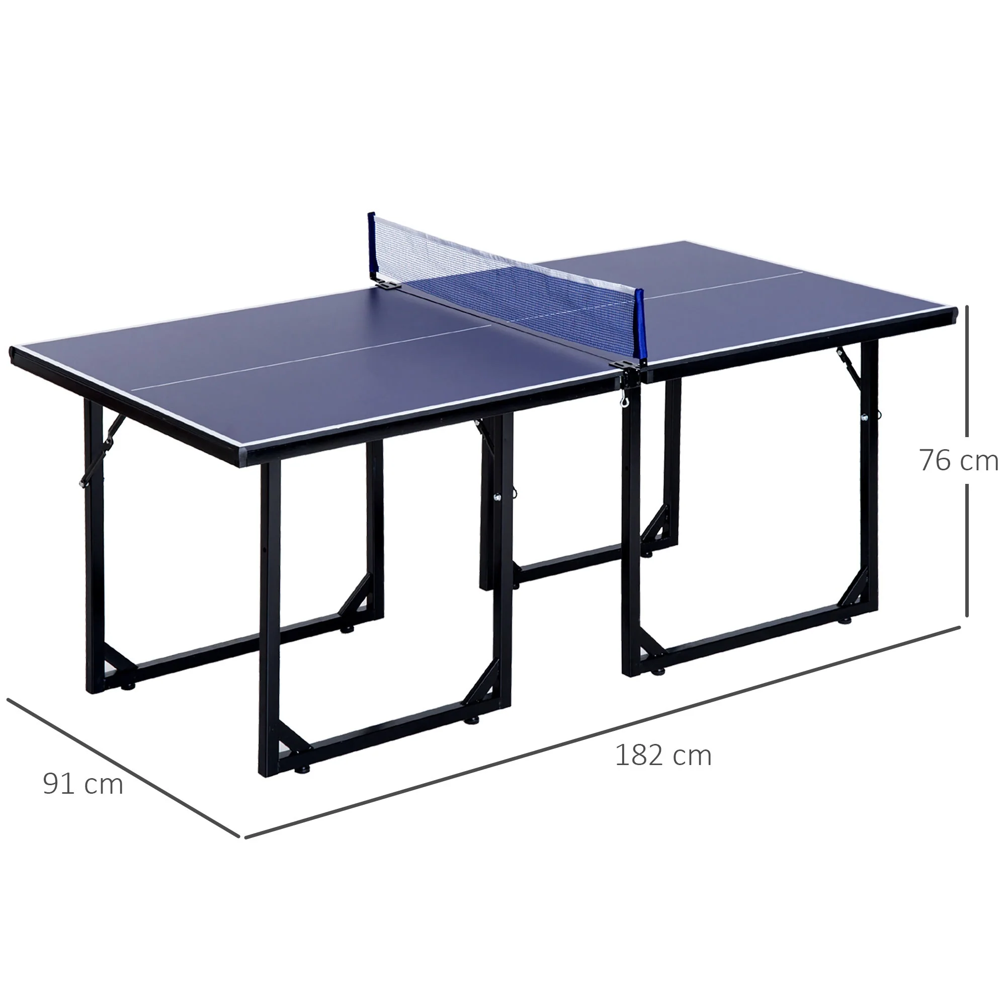 Homcom 6ft 182cm Mini Table Tennis Table Folding Ping Pong Table with Net Multi-Use Table for Indoor Outdoor Game - Image 3