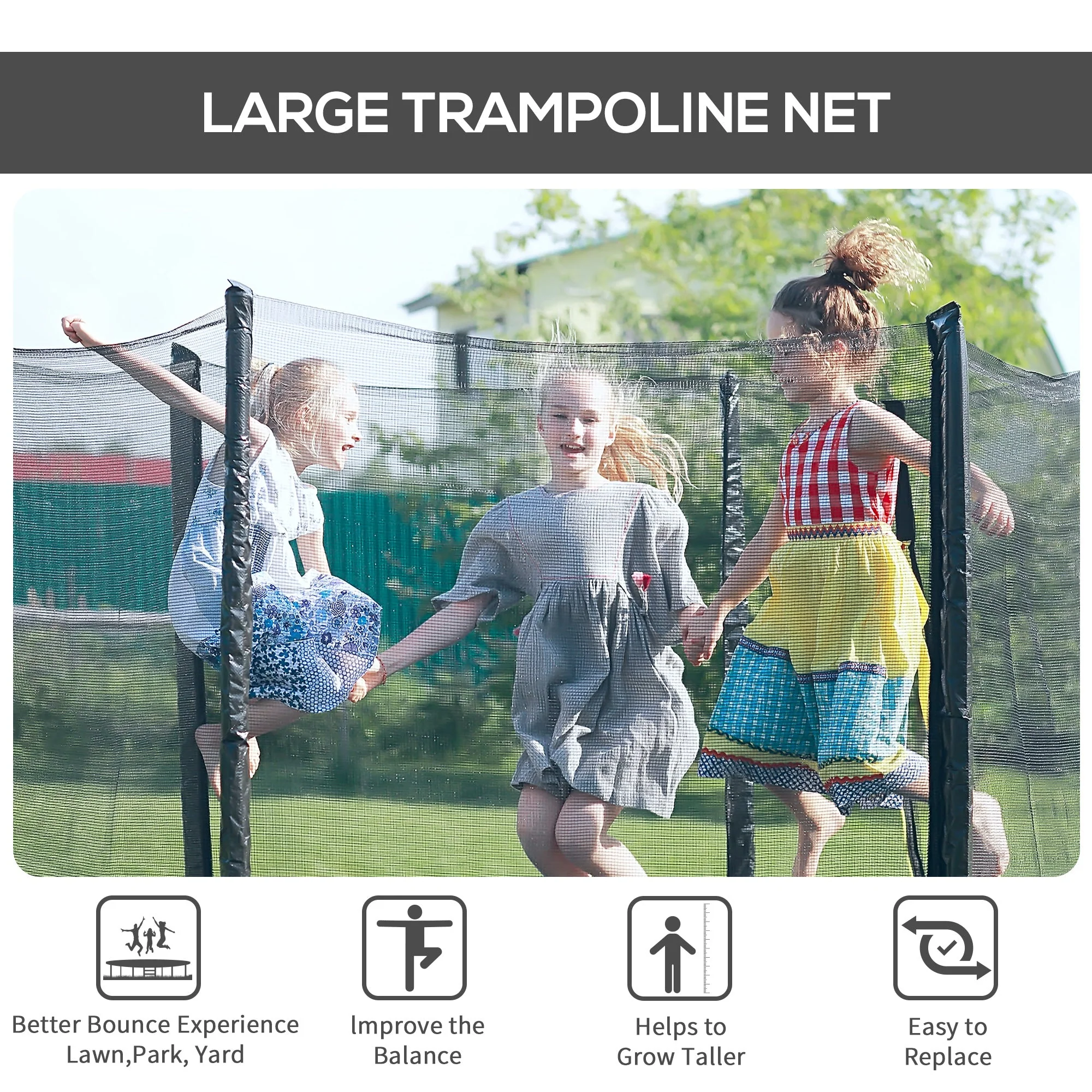 Homcom 8ft Trampoline Replacement Net - Image 4