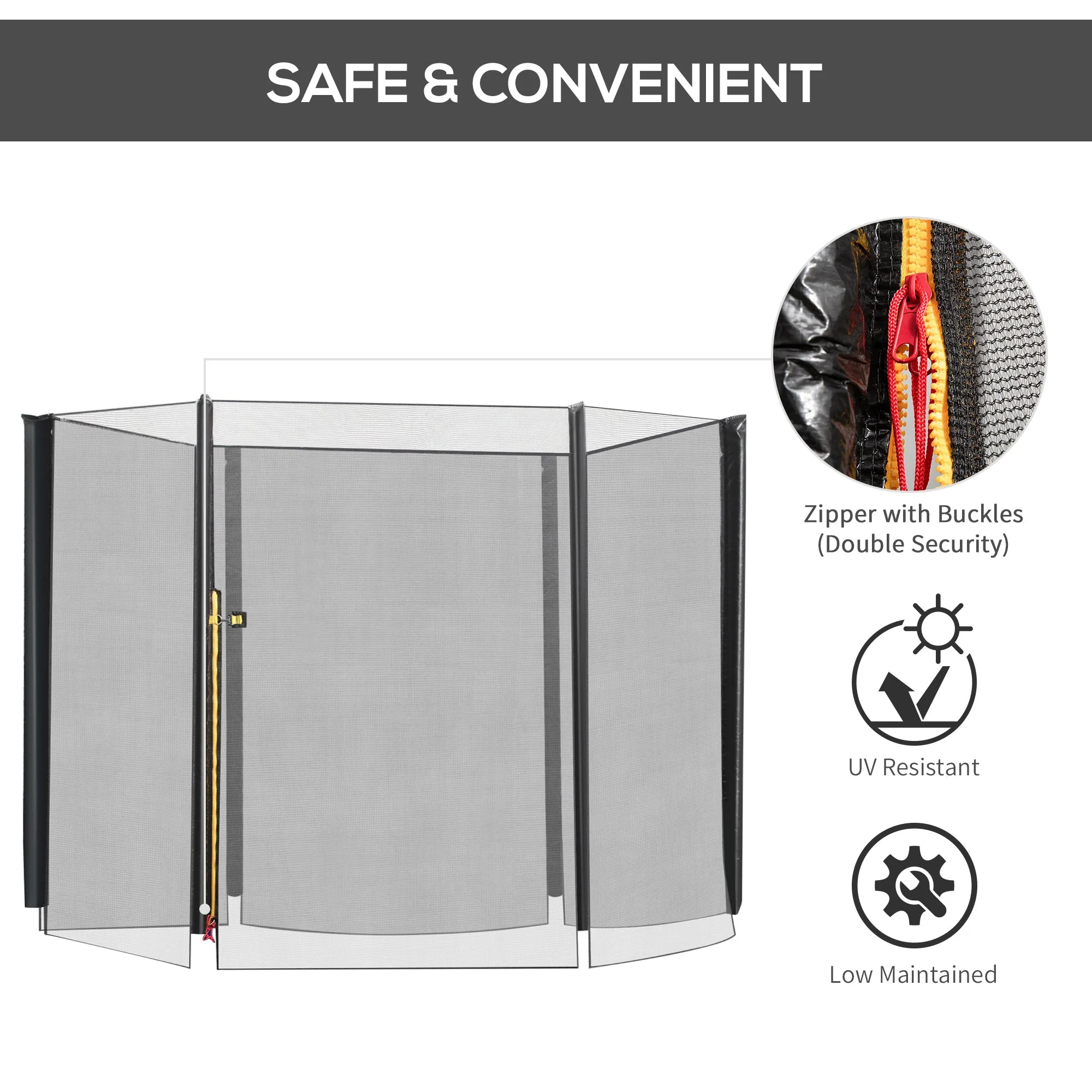 Homcom 8ft Trampoline Replacement Net - Image 7