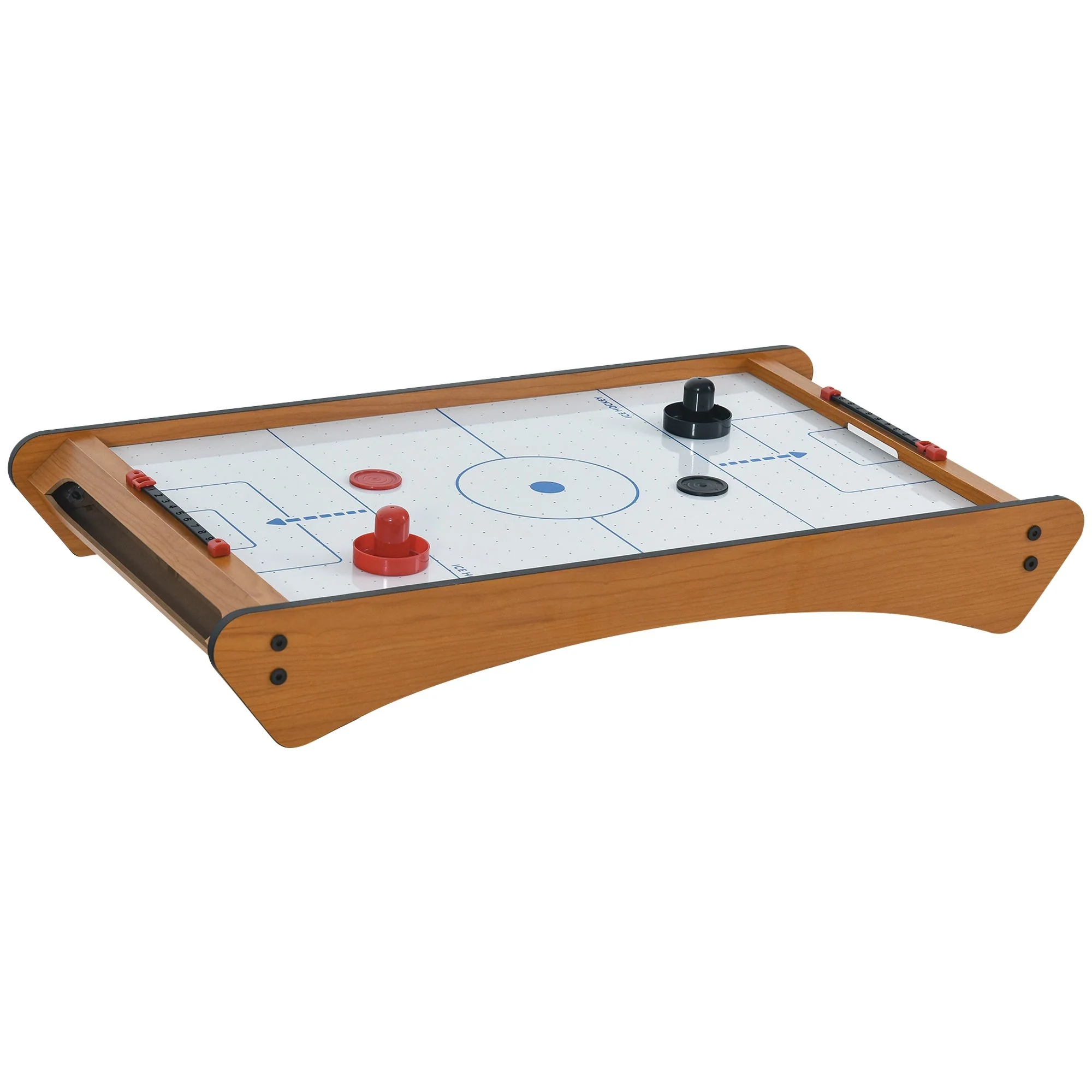 Homcom ABS Plastic Mini Air Hockey Table-Top Brown - Image 2
