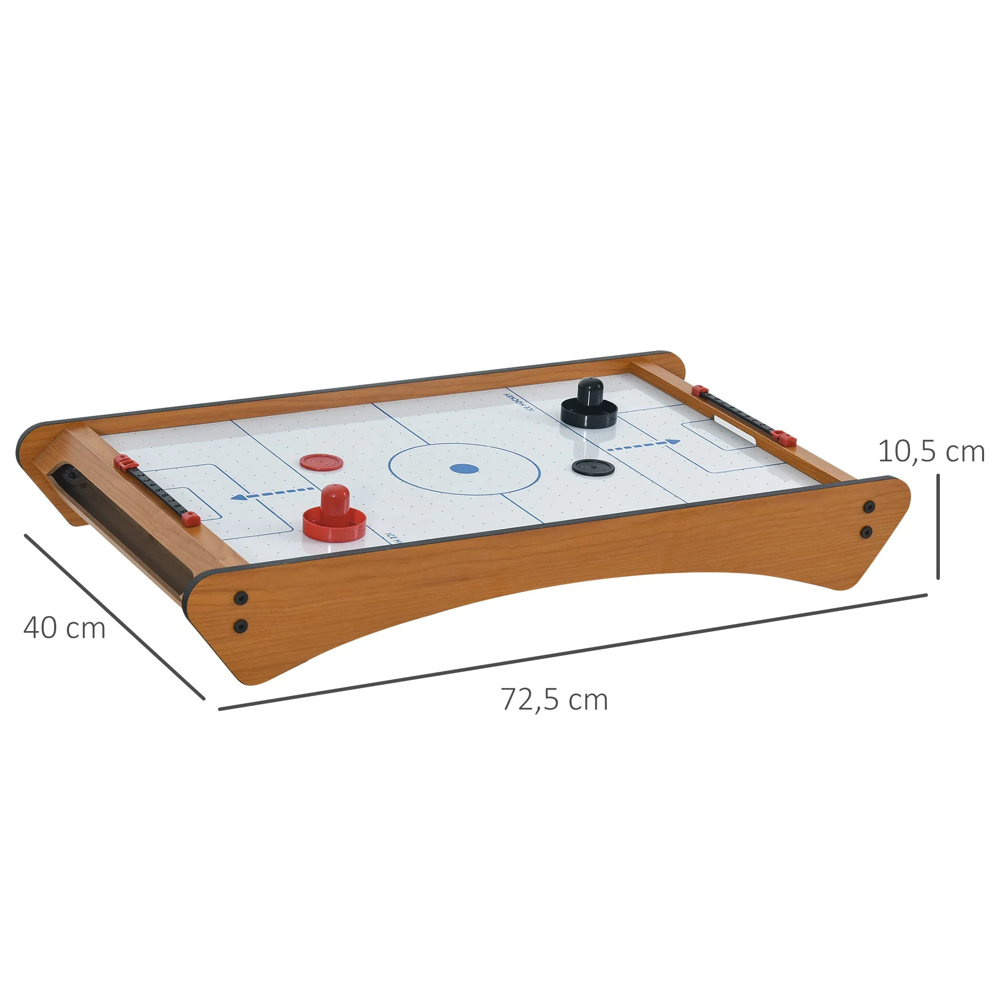 Homcom ABS Plastic Mini Air Hockey Table-Top Brown - Image 3
