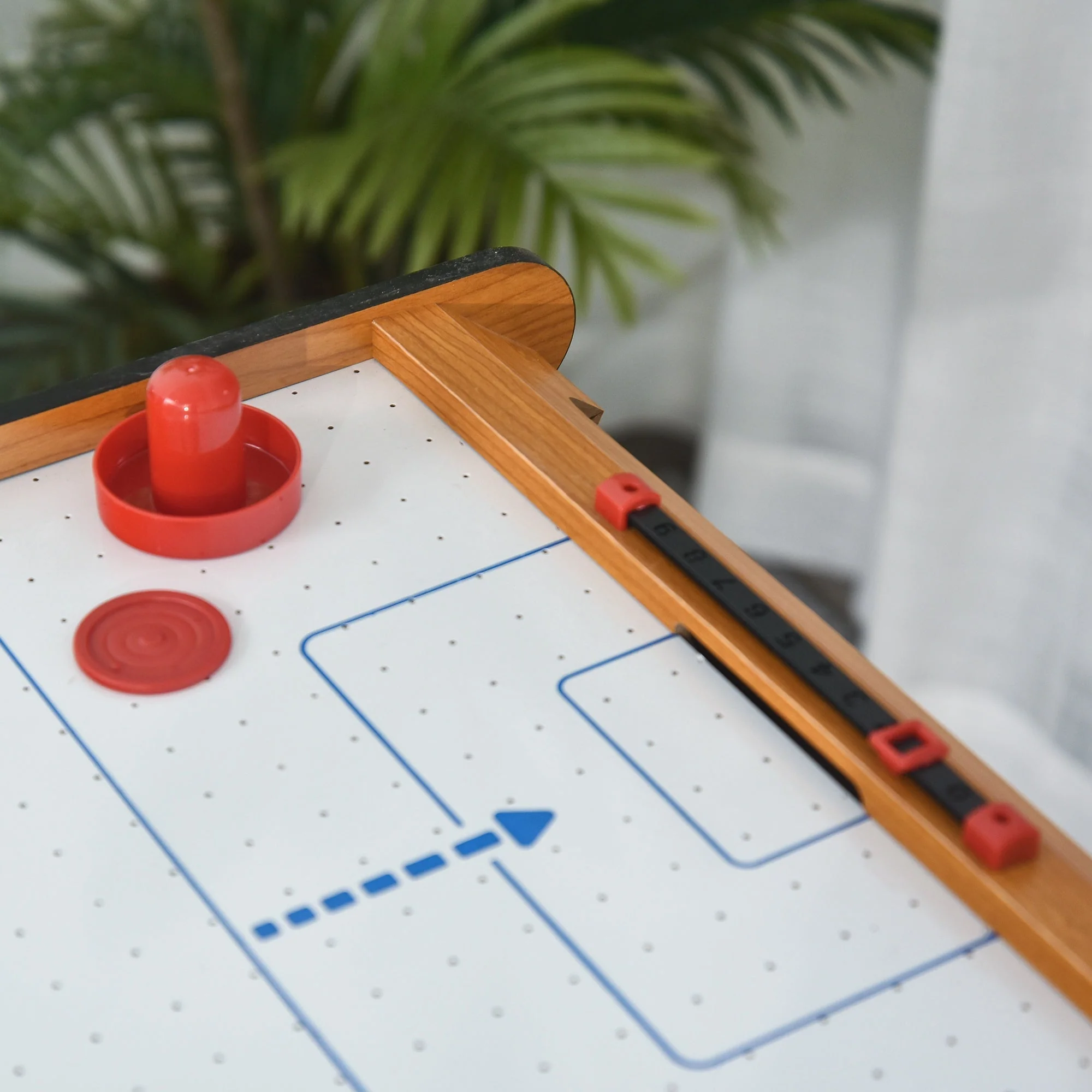 Homcom ABS Plastic Mini Air Hockey Table-Top Brown - Image 6