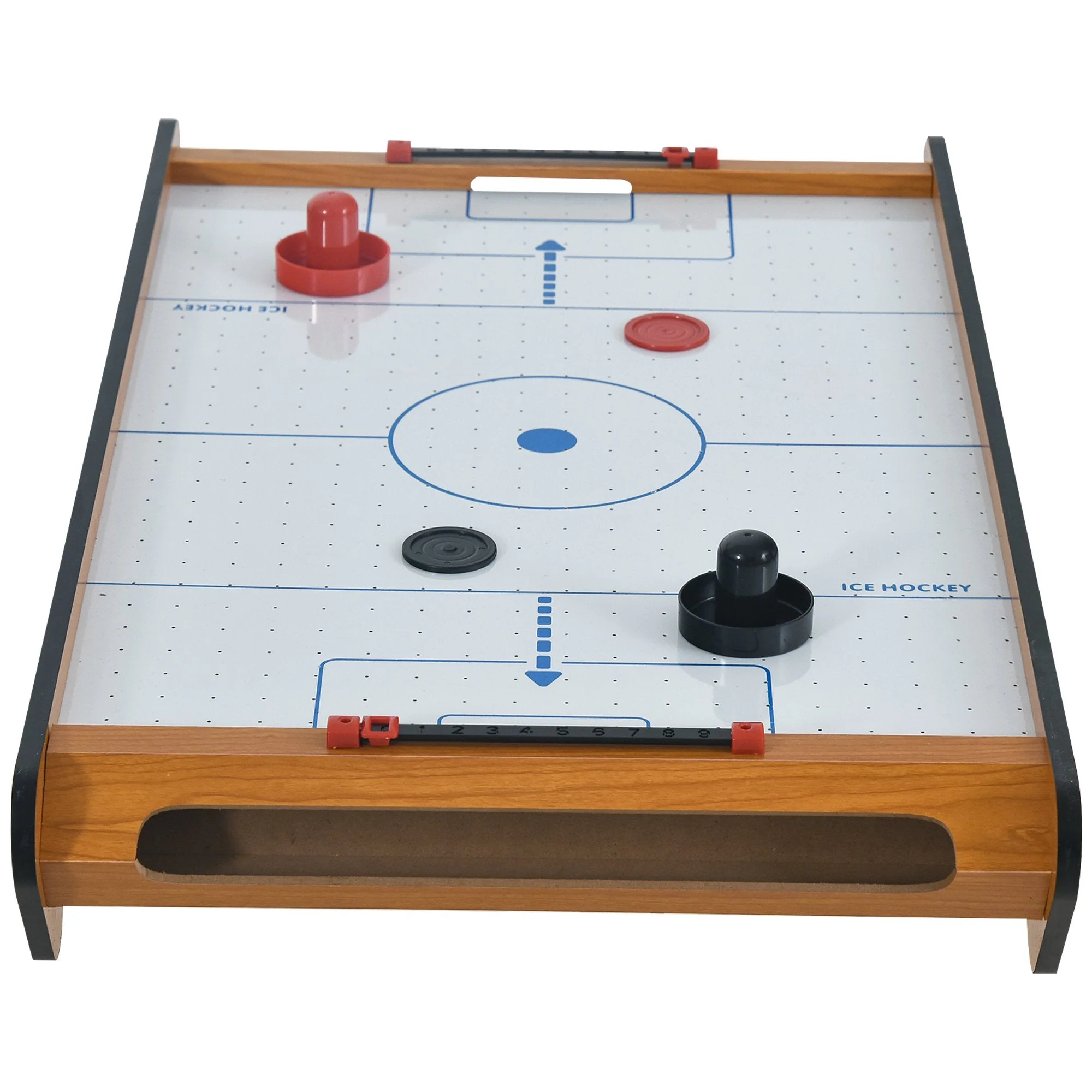 Homcom ABS Plastic Mini Air Hockey Table-Top Brown - Image 7