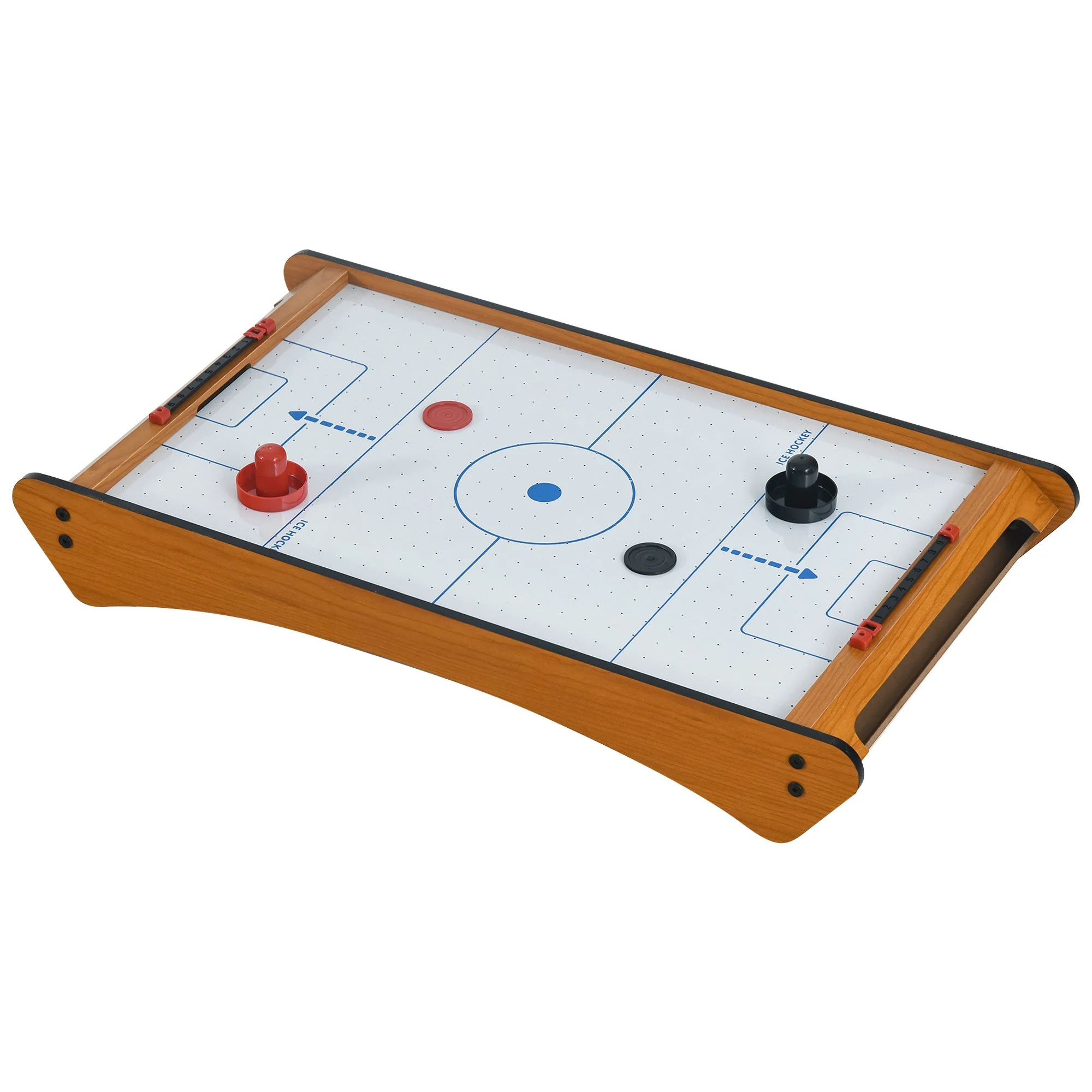 Homcom ABS Plastic Mini Air Hockey Table-Top Brown - Image 9