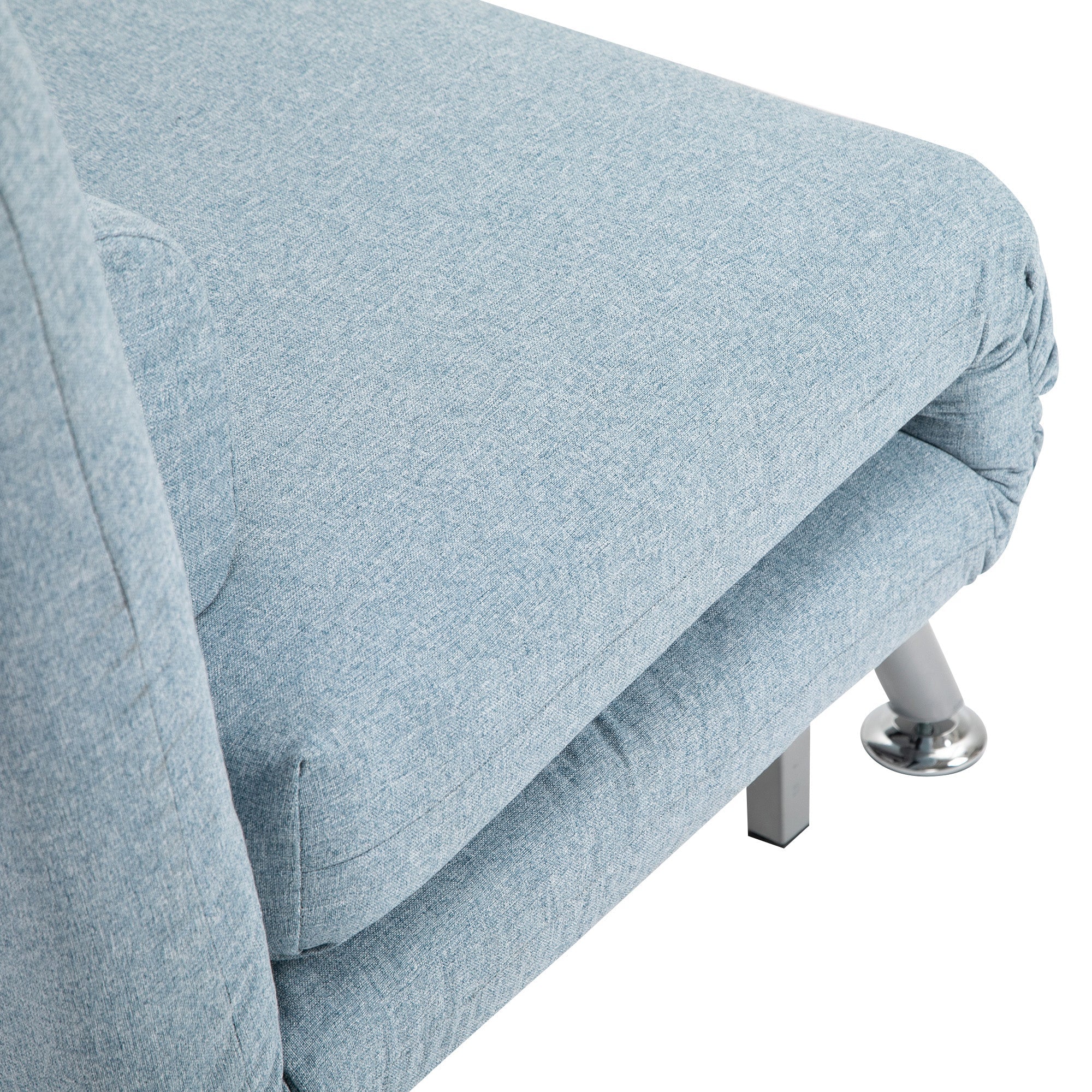 Homcom Adjustable Back Futon Sofa Chair - Blue - Image 8