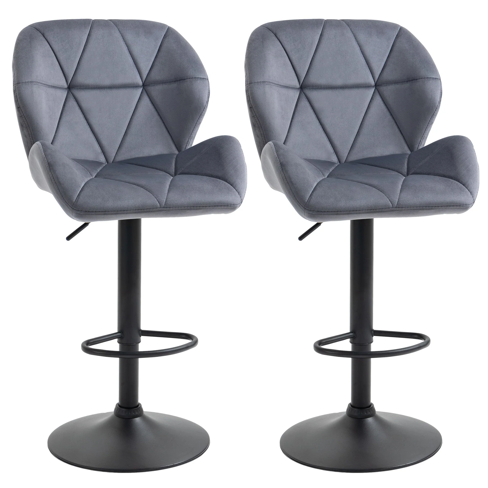 Homcom Adjustable Bar Stools Set of 2 - Image 2