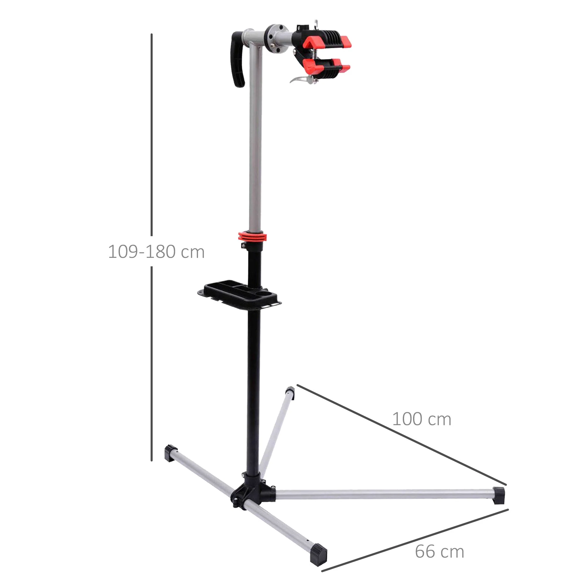 Homcom Adjustable Bicycle Repair Stand-Silvery Grey - Image 3