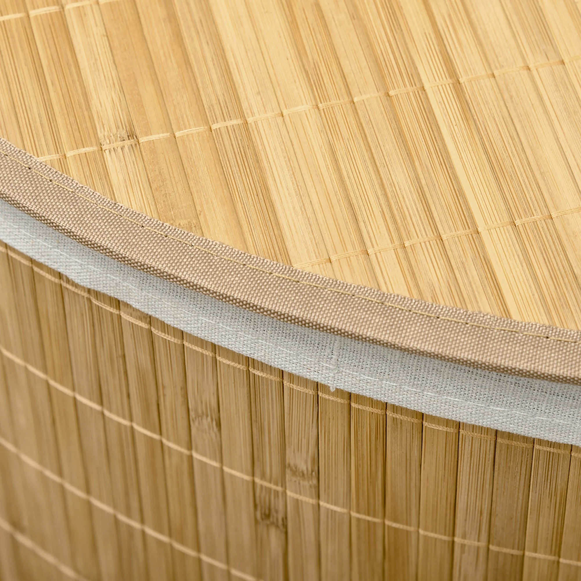 Homcom Bamboo Laundry Basket With Lid - Image 8