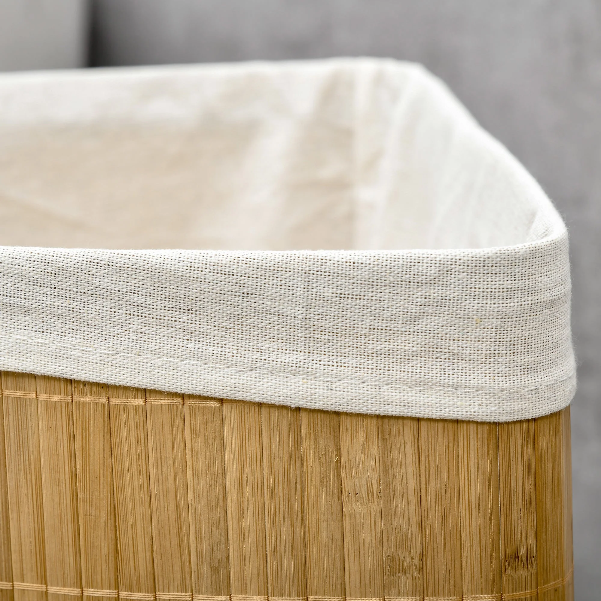 Homcom Bamboo Laundry Basket With Lid - Image 9