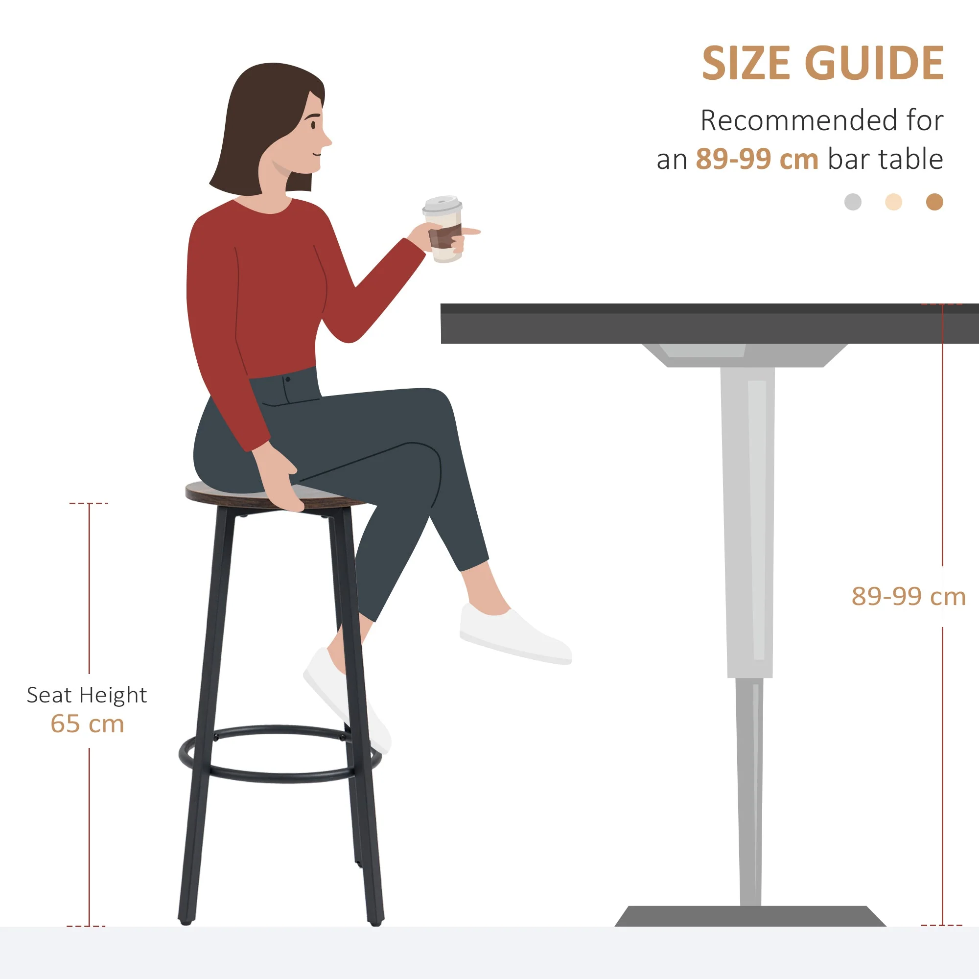 Homcom Bar Stools - Image 6