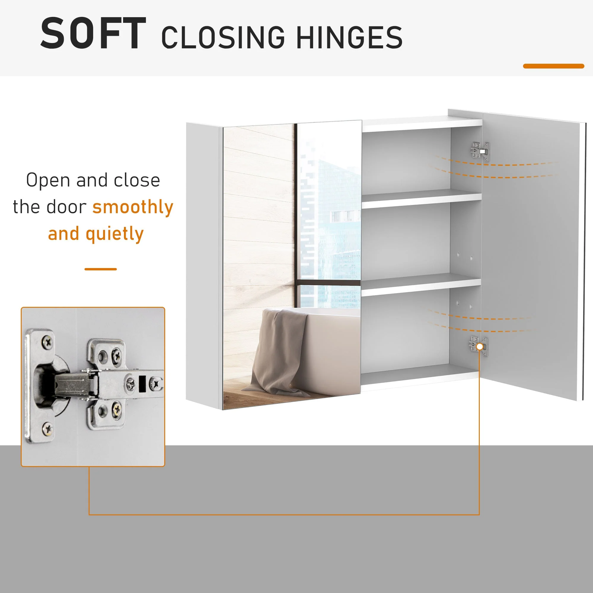 Homcom Bathroom Wall Cabinet - Image 6
