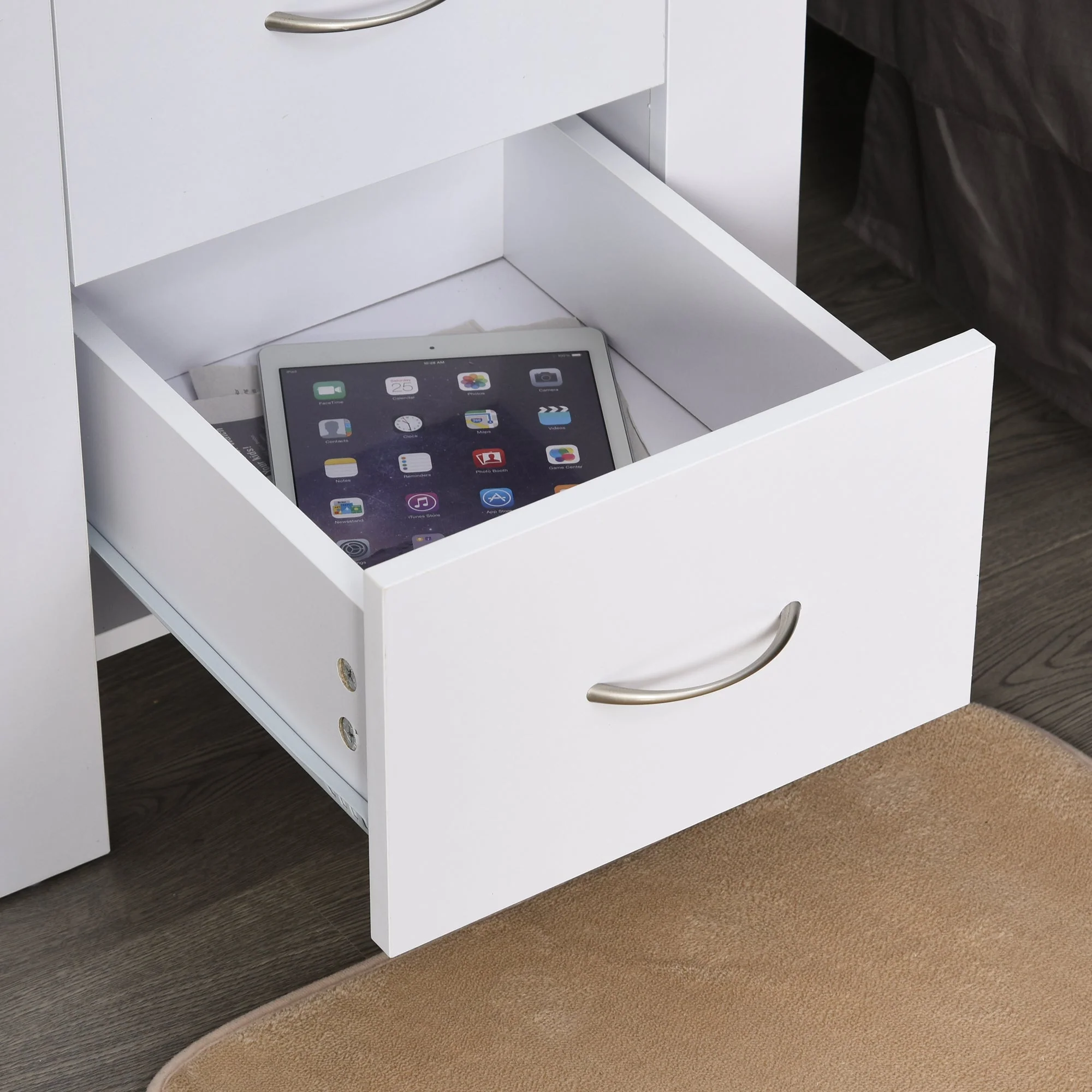 Homcom Bedside Table With 2 Drawers - Image 8