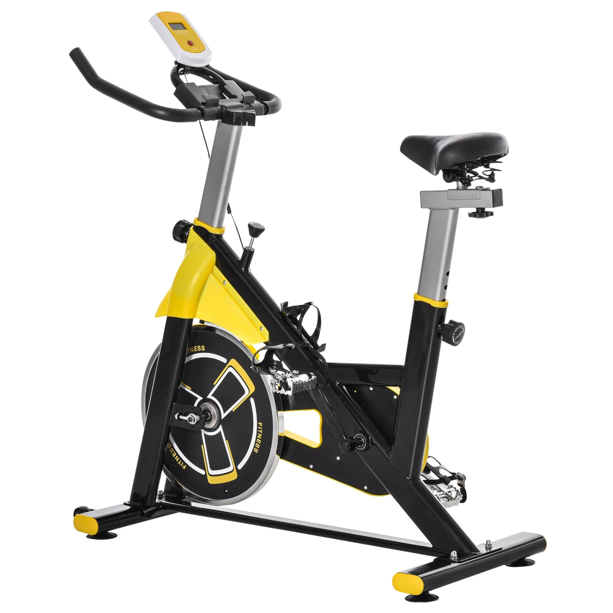 Homcom Cardio Exercise Bike with Belt Drive Adjustable Resistance Seat Handlebar LCD Display - Image 2