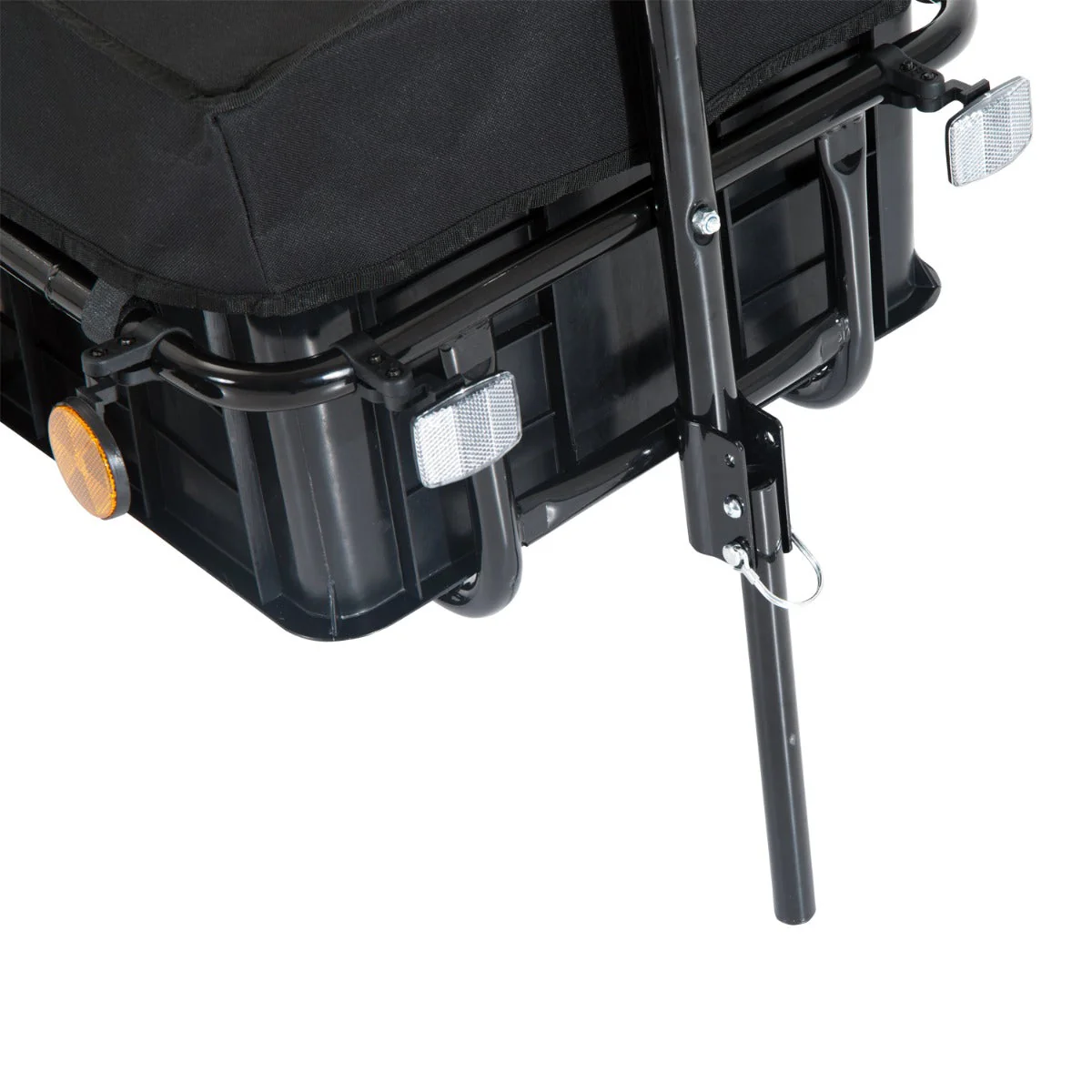 Homcom Cargo Trailer Bike Stroller Garden Trolley W/Carrier Utility Luggage & Wheels Black - Image 9