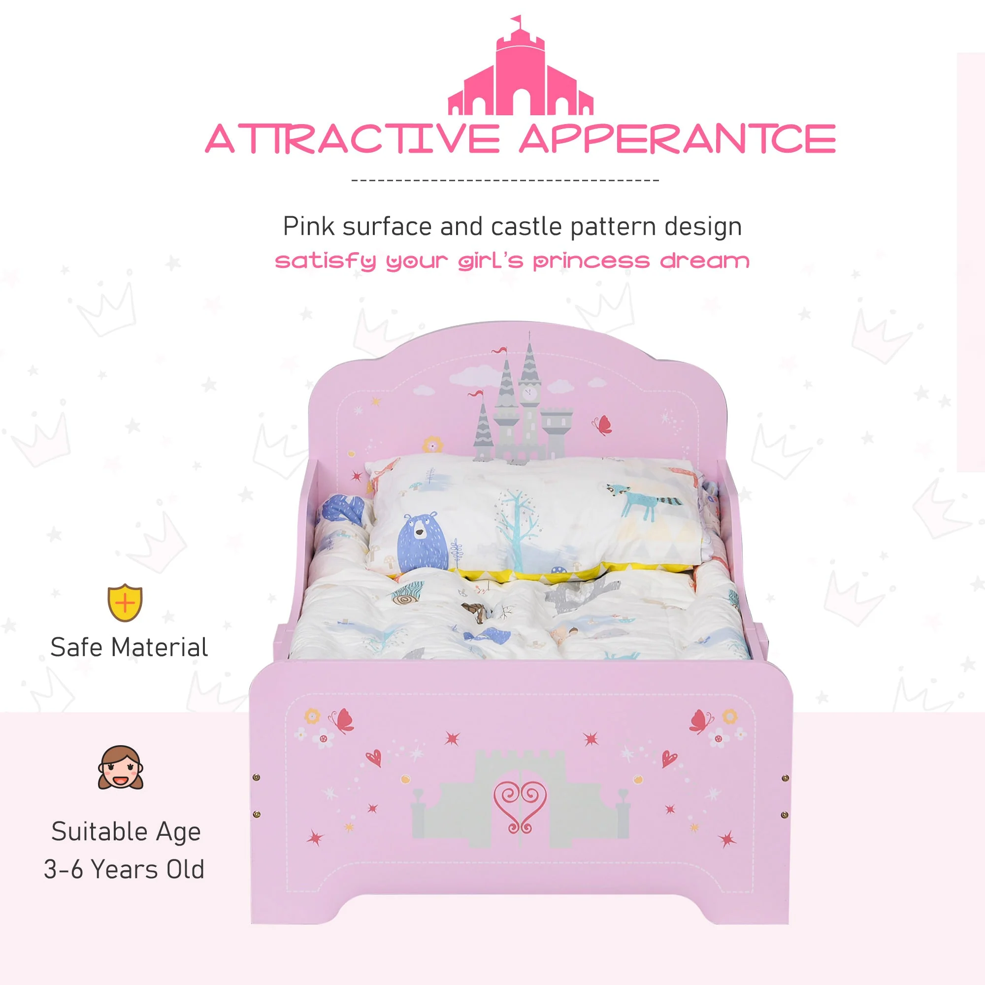 Homcom Castle-Designed Kids Single Bed - Image 5