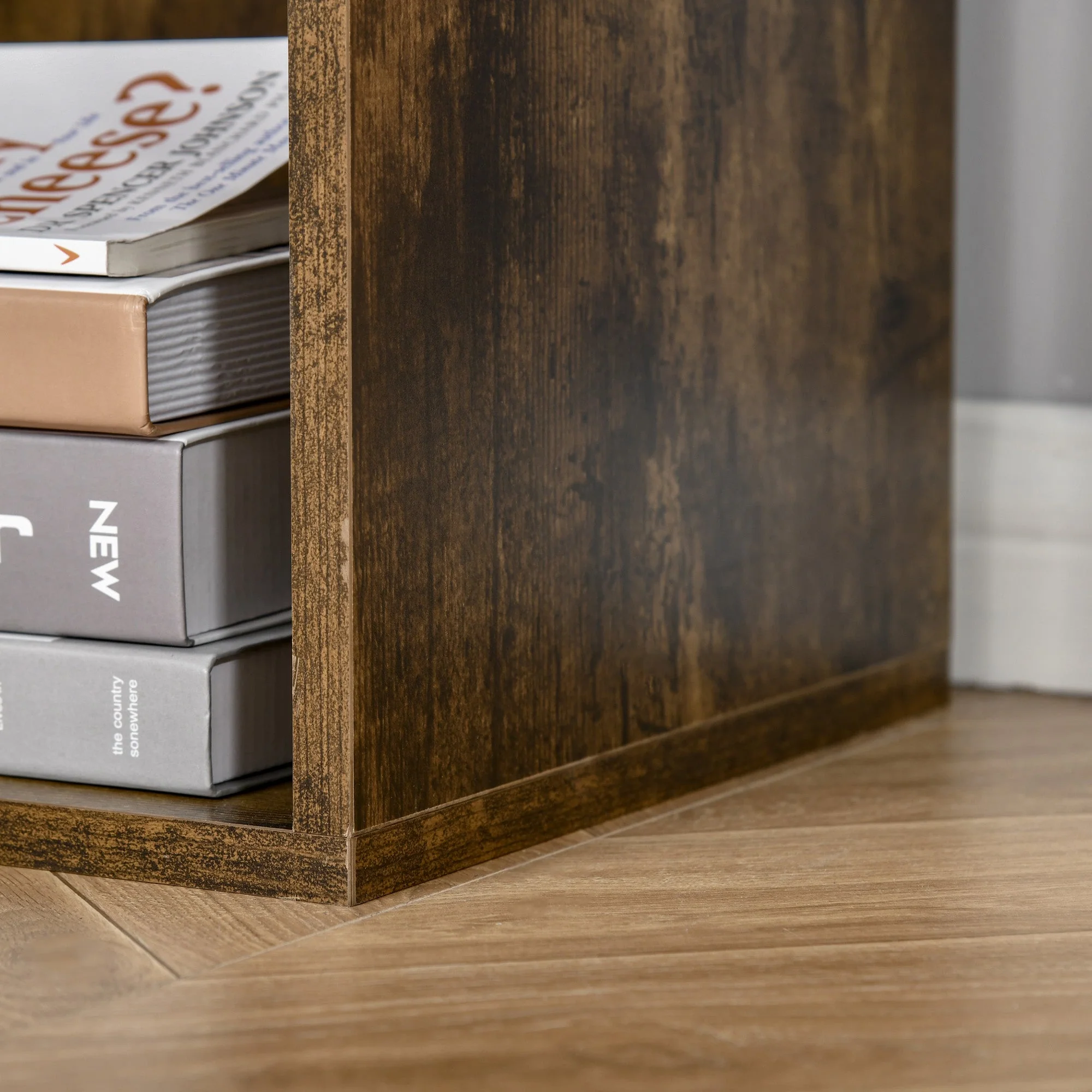 Homcom Cubic Cabinet Bookcase Shelves Storage Display For Study Living Room Home Office Rustic Brown - Image 9