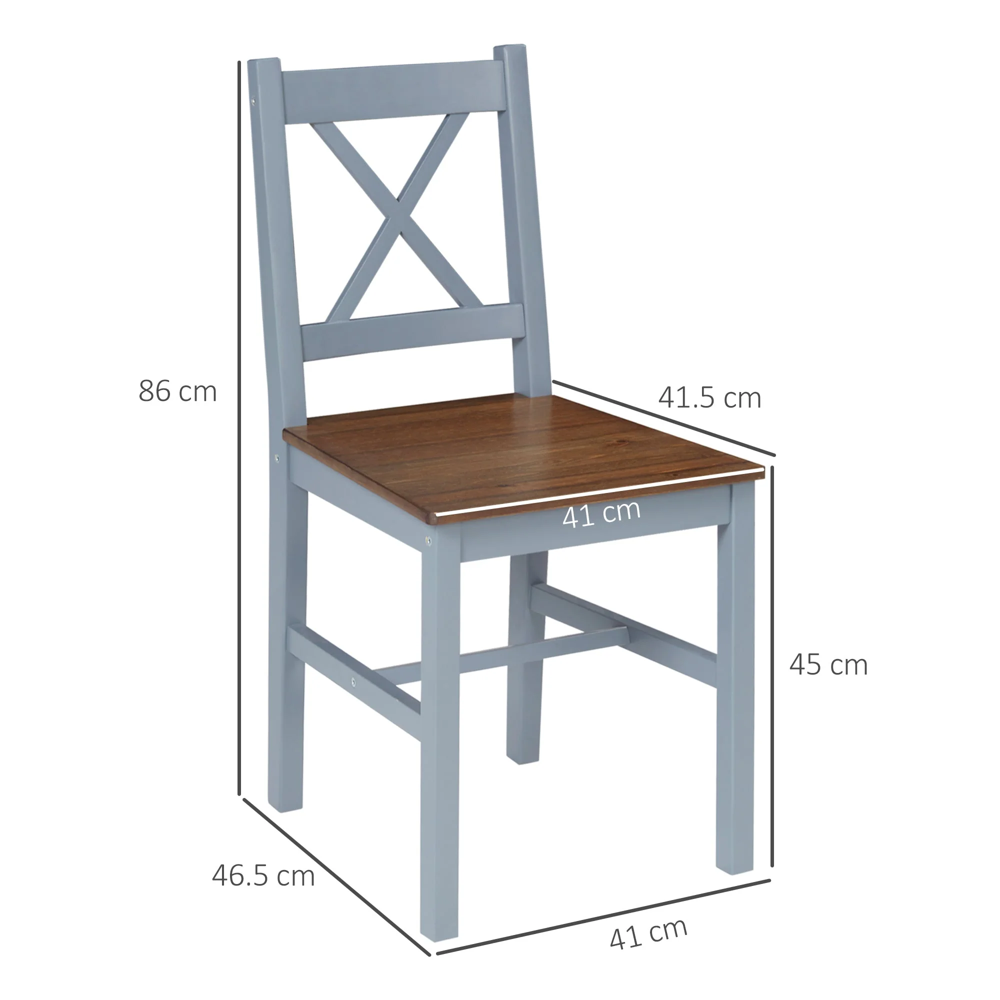 Homcom Dining Chairs Set of 2 - Image 3