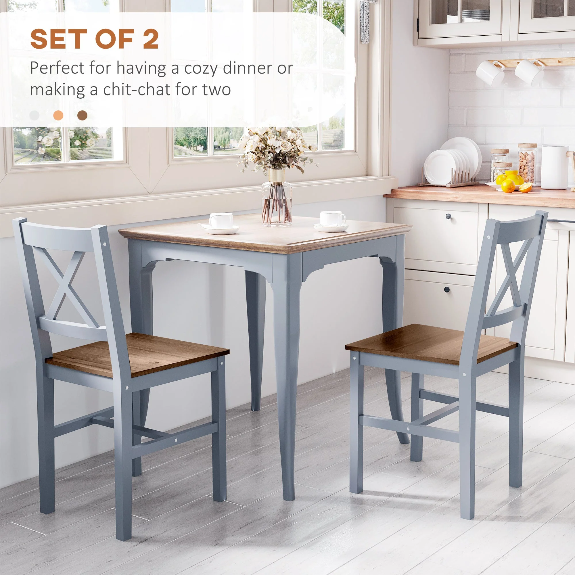Homcom Dining Chairs Set of 2 - Image 4