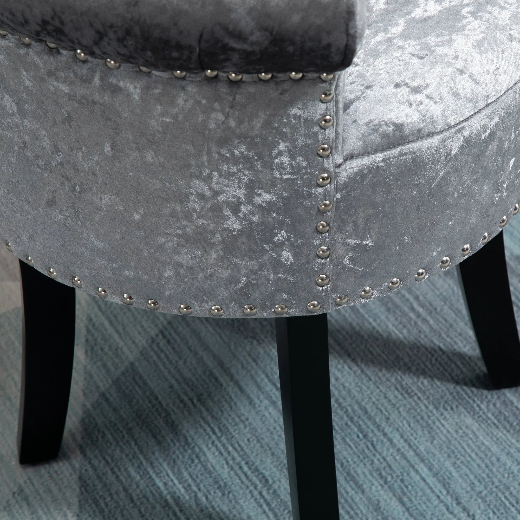 Homcom Dressing Table Stool with Rubber Wood Legs - Image 7