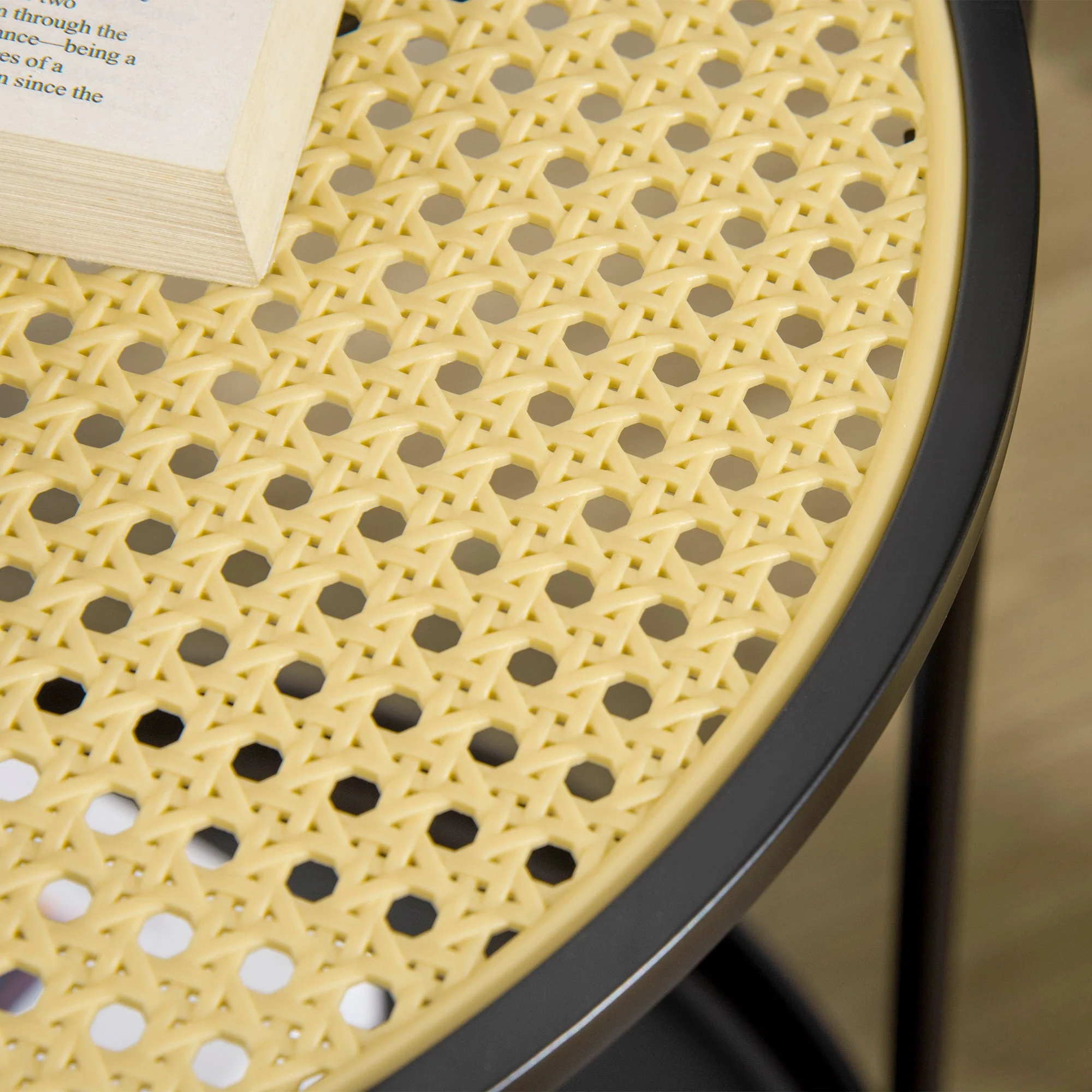 Homcom End Table 2-Tier Round Side Table With Detachable Tray & Plastic Rattan Shelf - Image 8