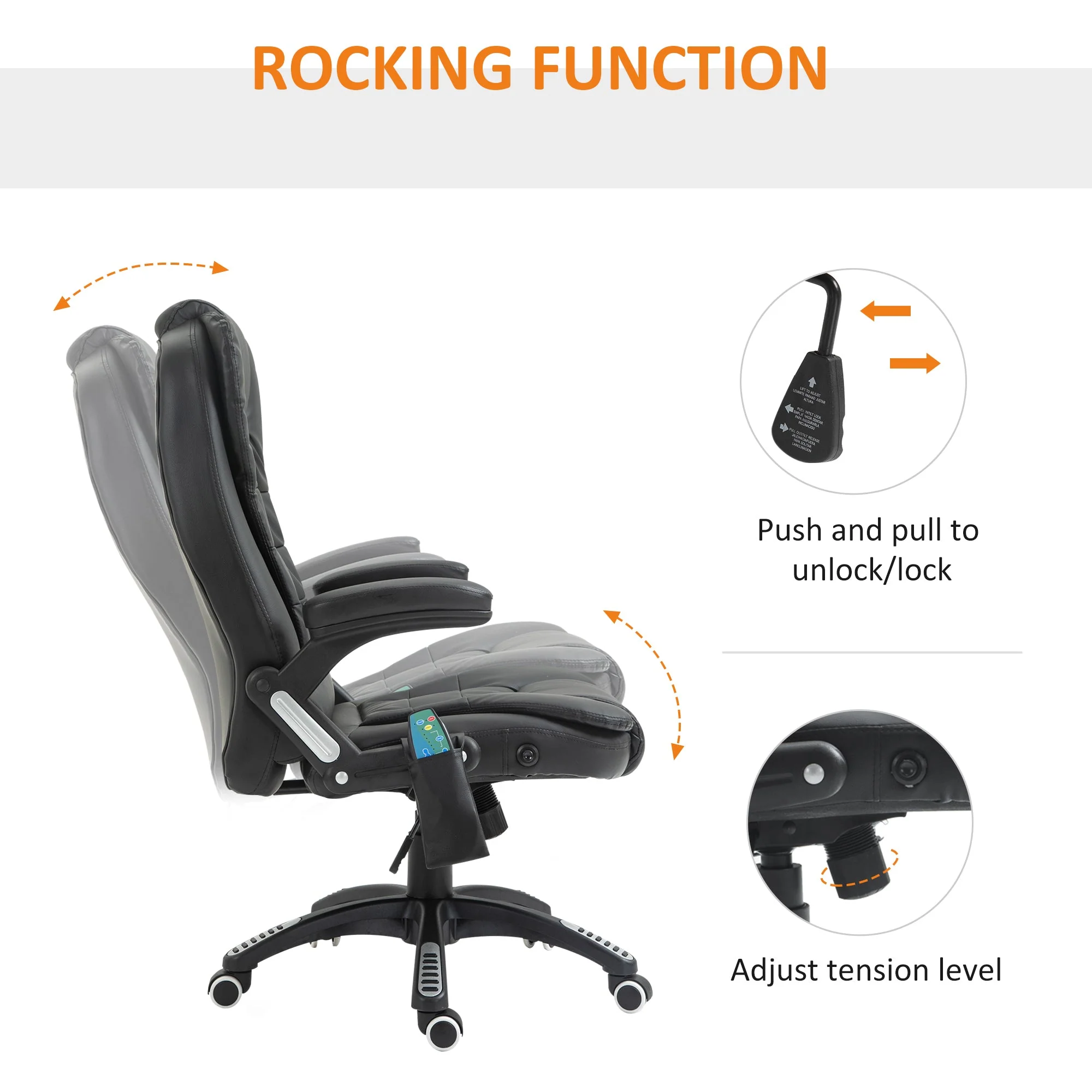 Homcom Executive Office Chair With Massage And Heat - Image 6