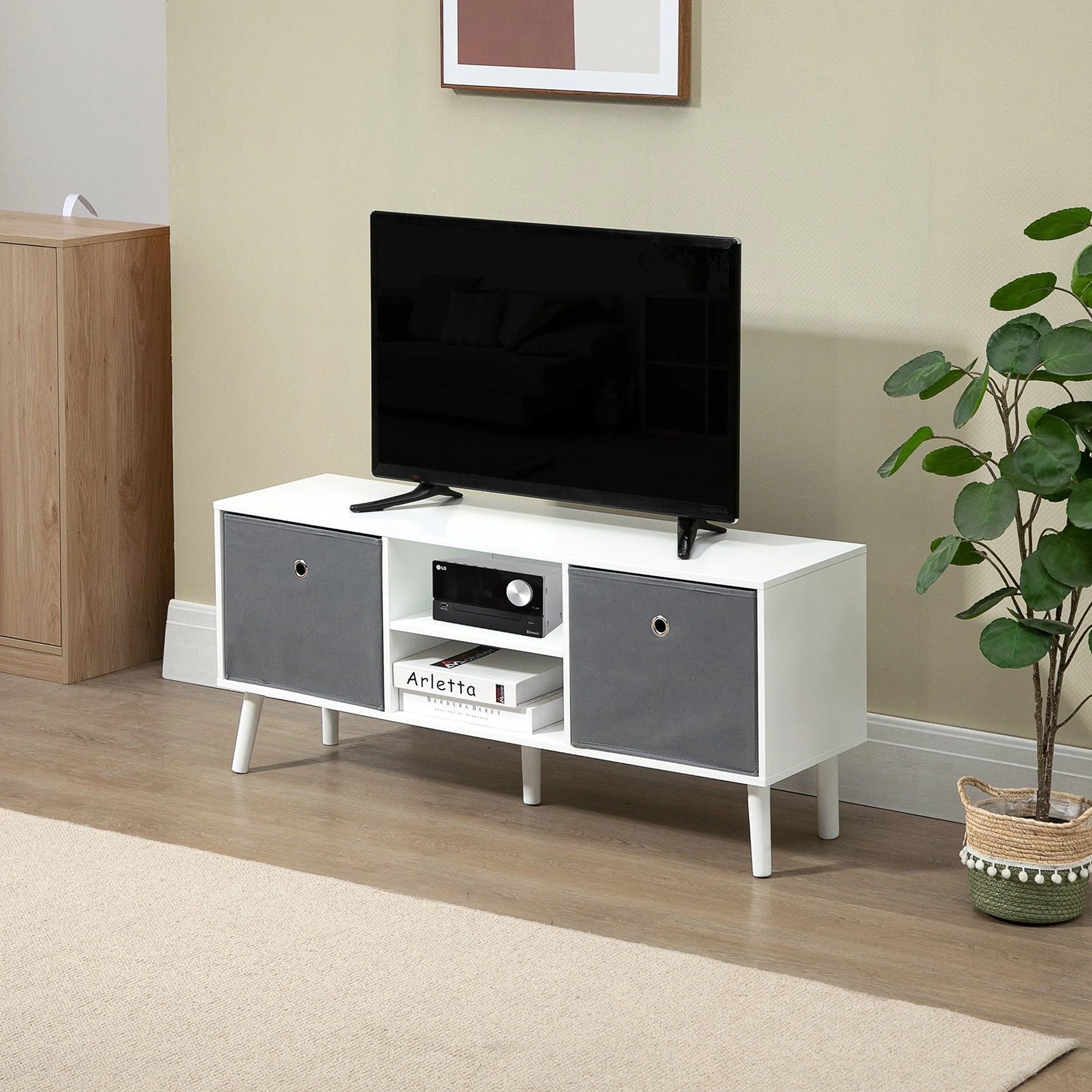 Homcom Fabric Drawer TV Stand - Image 2