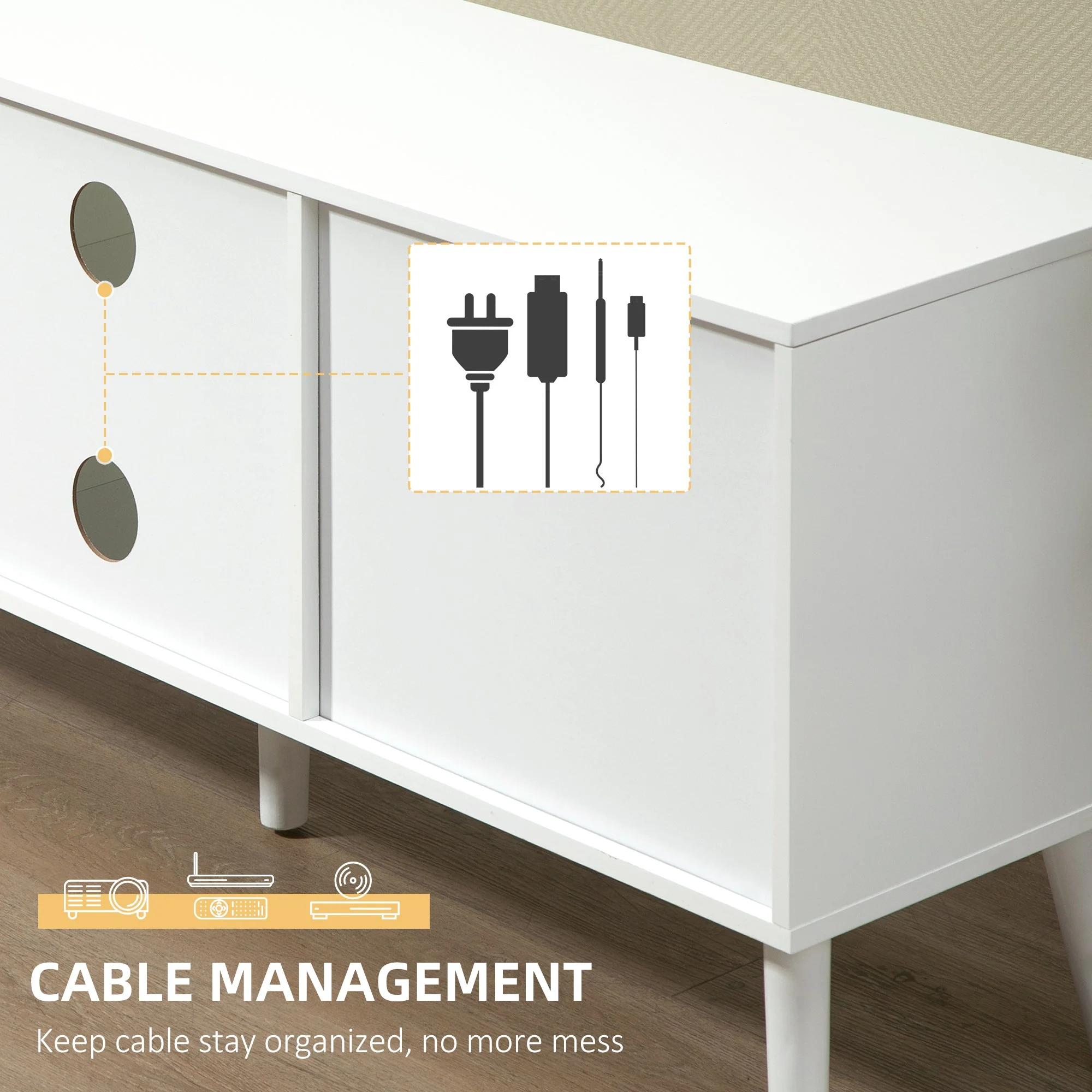 Homcom Fabric Drawer TV Stand - Image 6