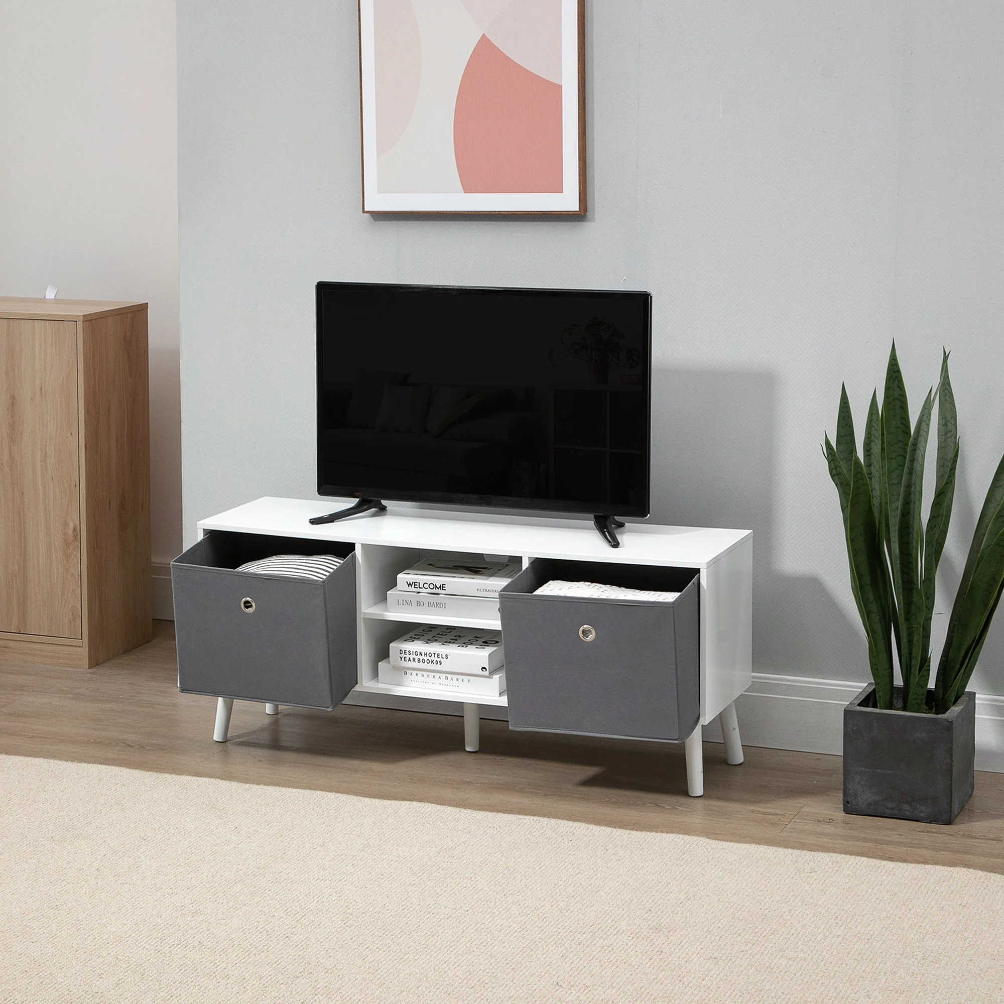 Homcom Fabric Drawer TV Stand - Image 8