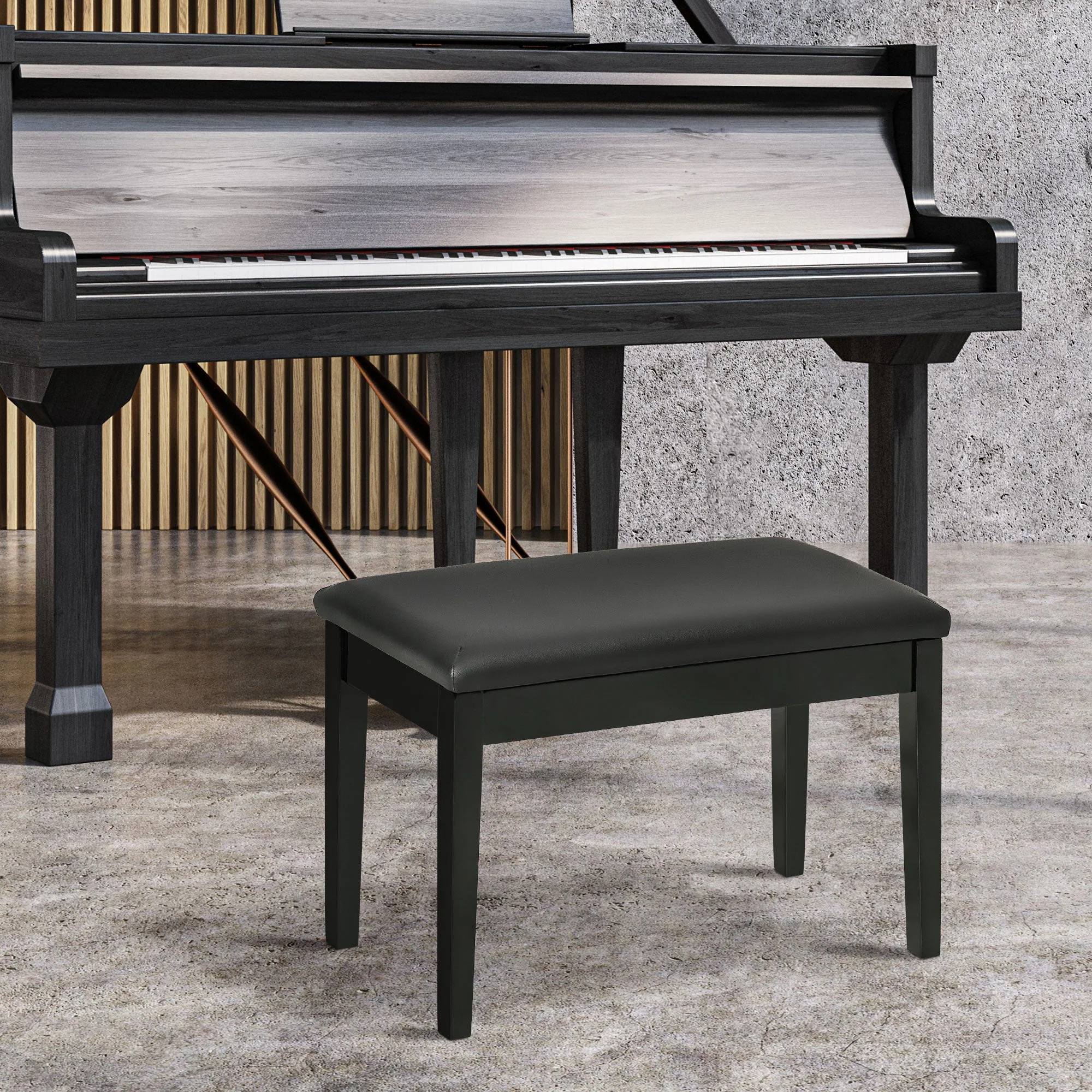 Homcom Faux Leather Padded Piano Stool - Image 2