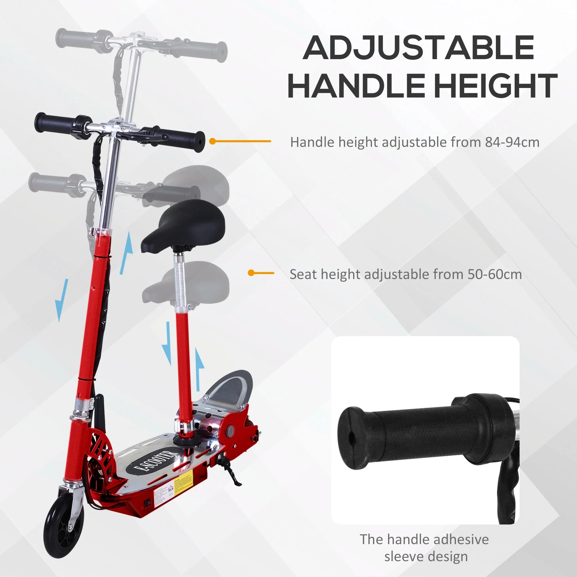 Homcom Foldable Electric Scooter For Teens Over 7 Years Old 12V Battery 120W-Red - Image 6