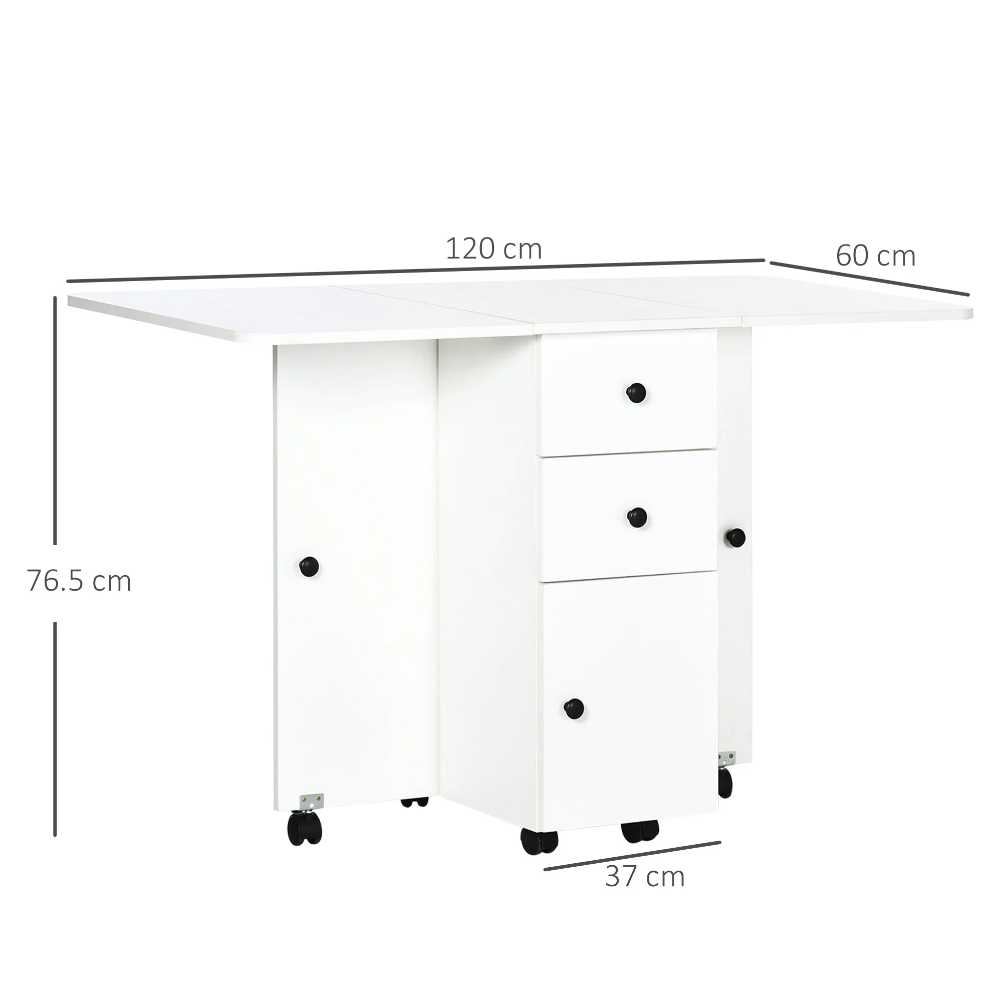 Homcom Folding Dining Table for 4-6 - Image 3
