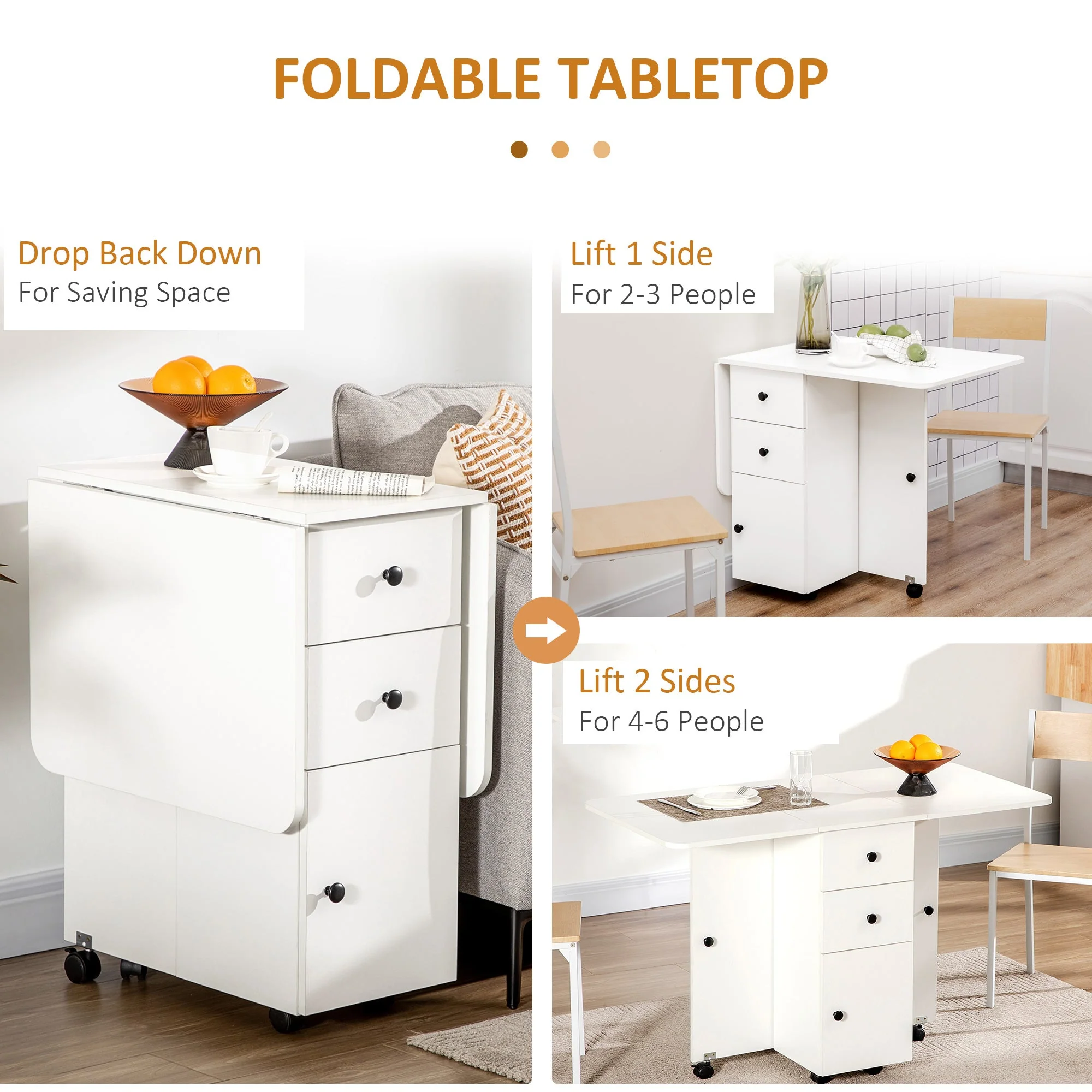 Homcom Folding Dining Table for 4-6 - Image 5