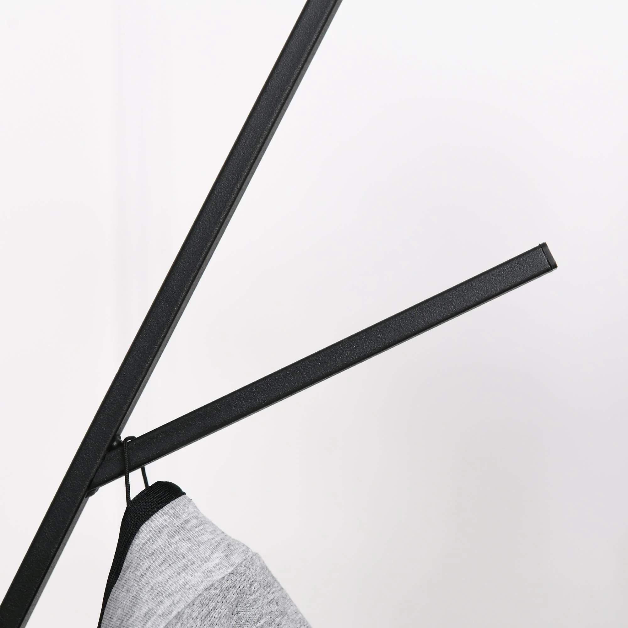 Homcom Free Standing Metal Coat Rack Stand 9 Hooks With Shelf In Brown - Image 9
