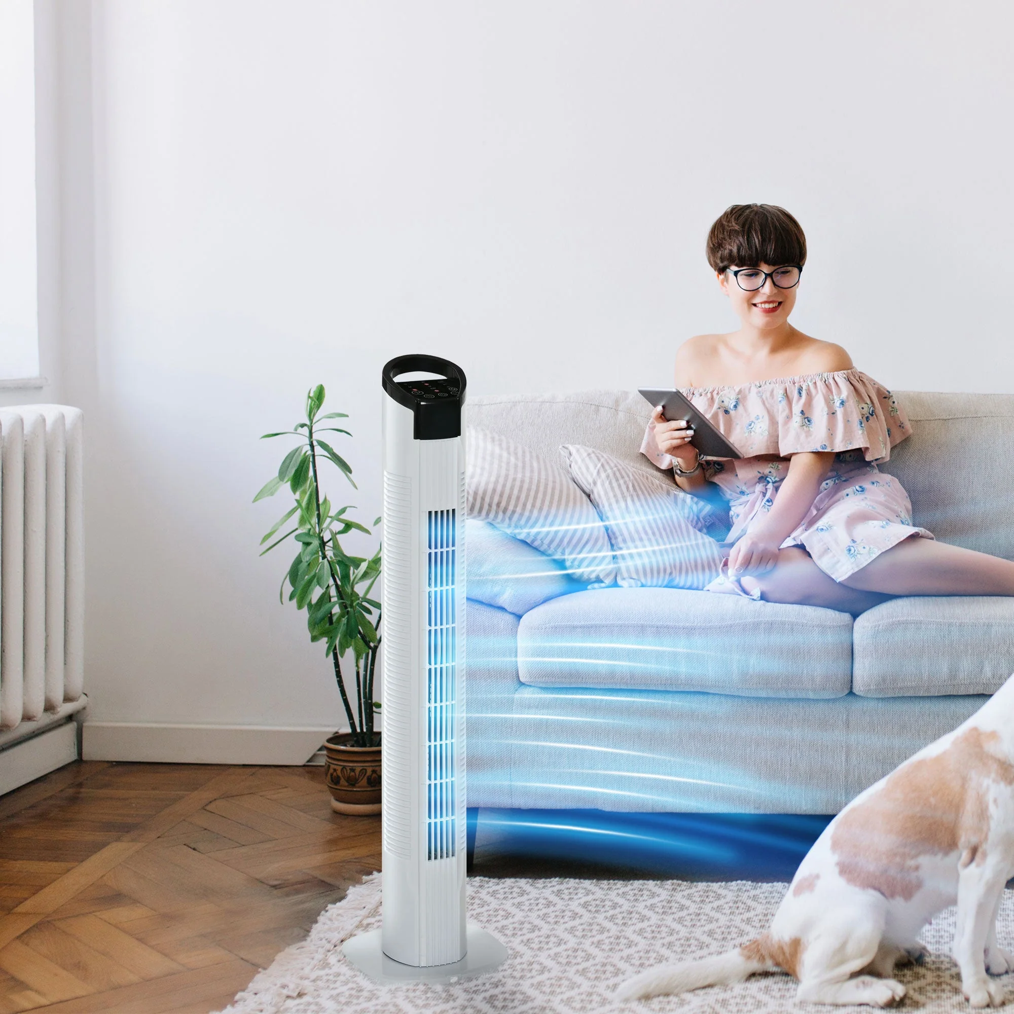 Homcom Freestanding Tower Fan - Image 2