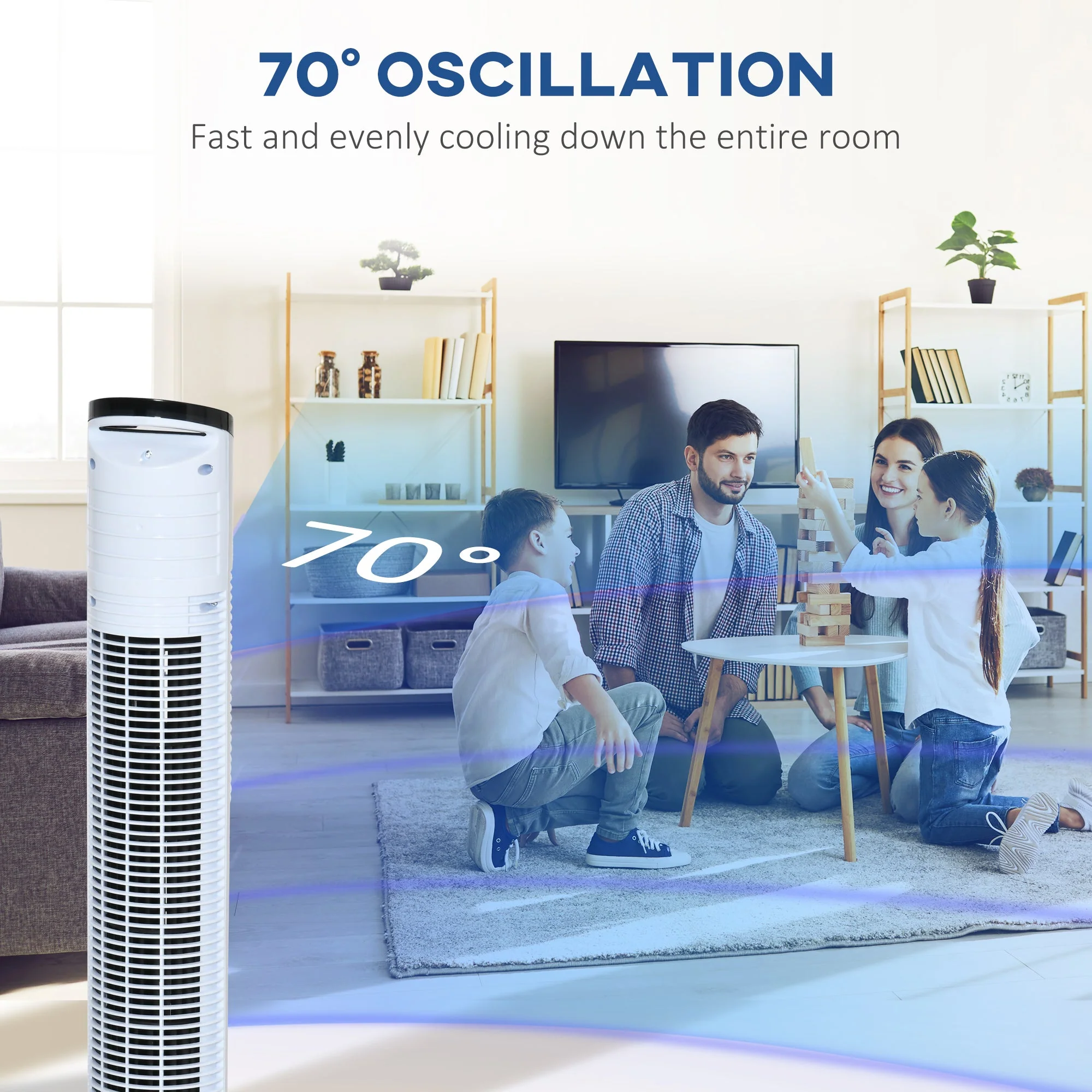 Homcom Freestanding Tower Fan - Image 5