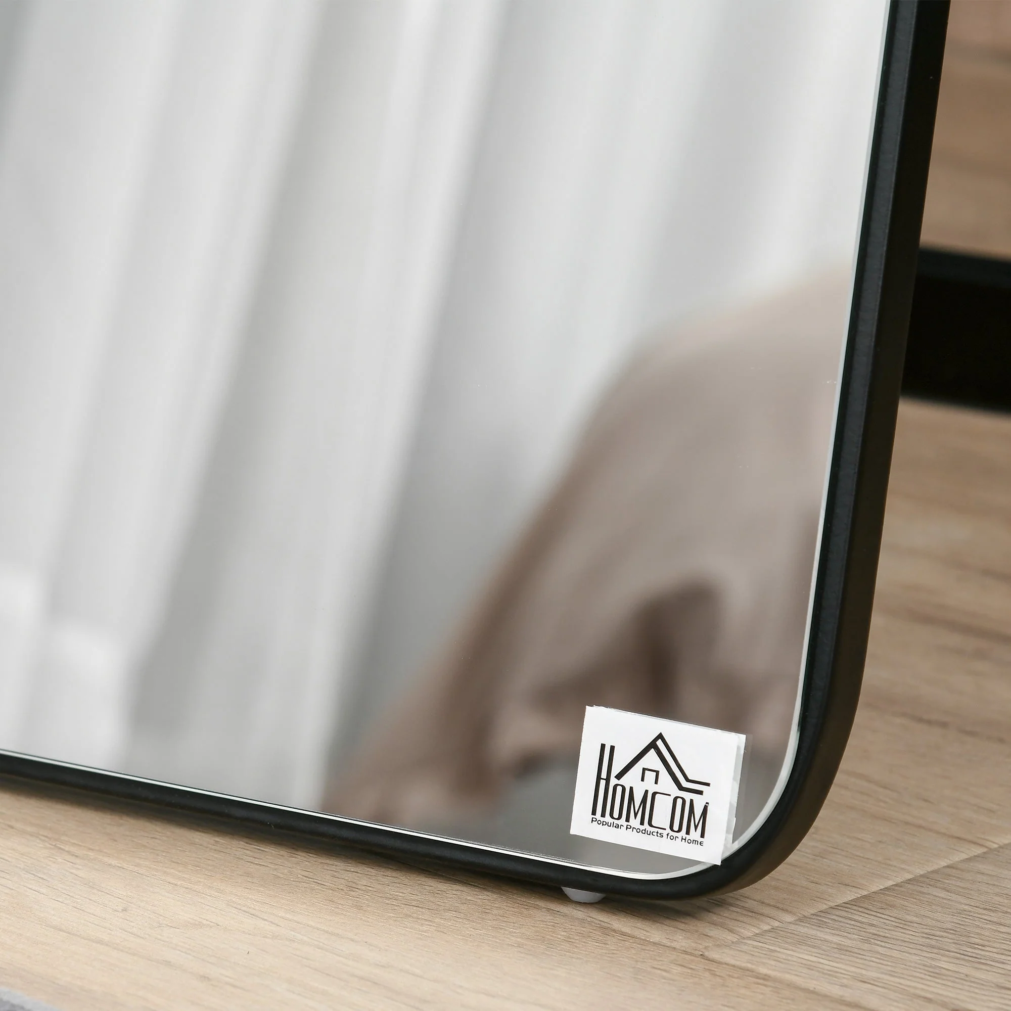 Homcom Full Length Mirror Floor Standing or Wall Mount Dressing Mirror Bedroom Black - Image 9