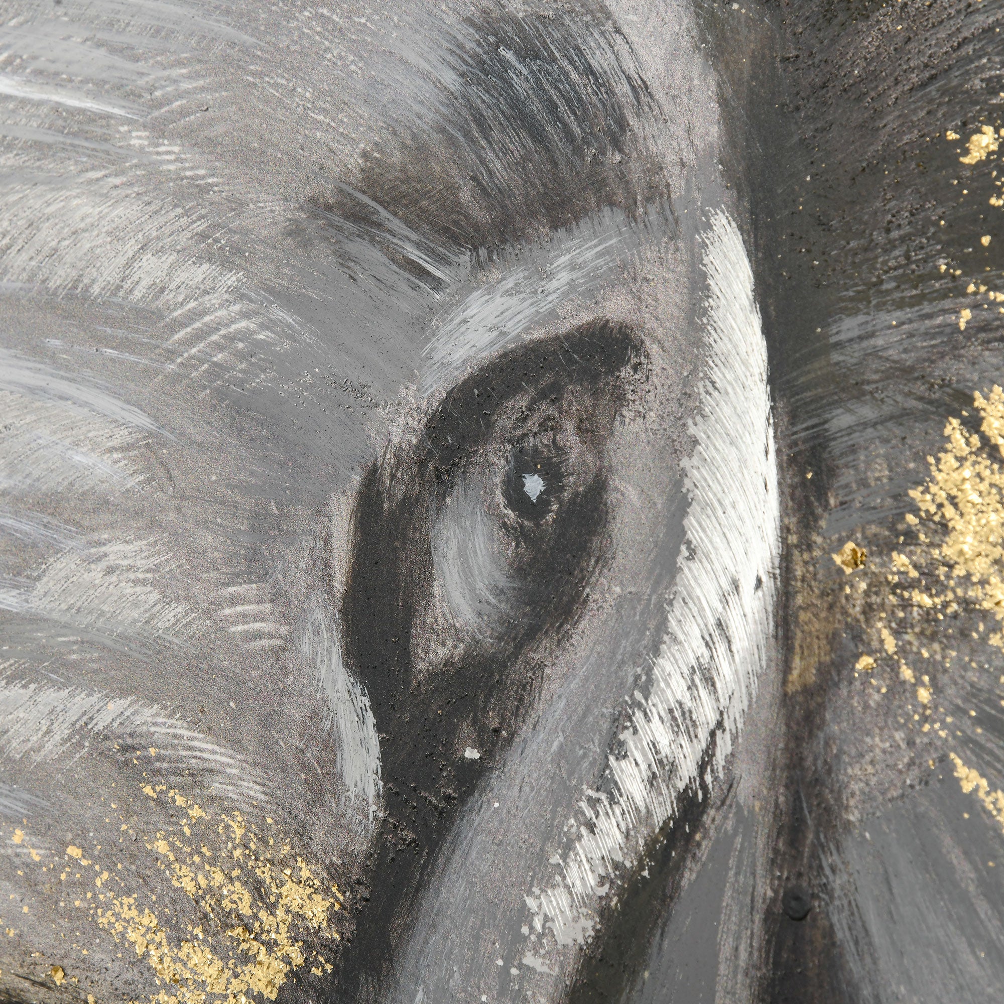 Homcom Hand-Painted Metal Canvas Wall Art Grey African Elephant - Image 8