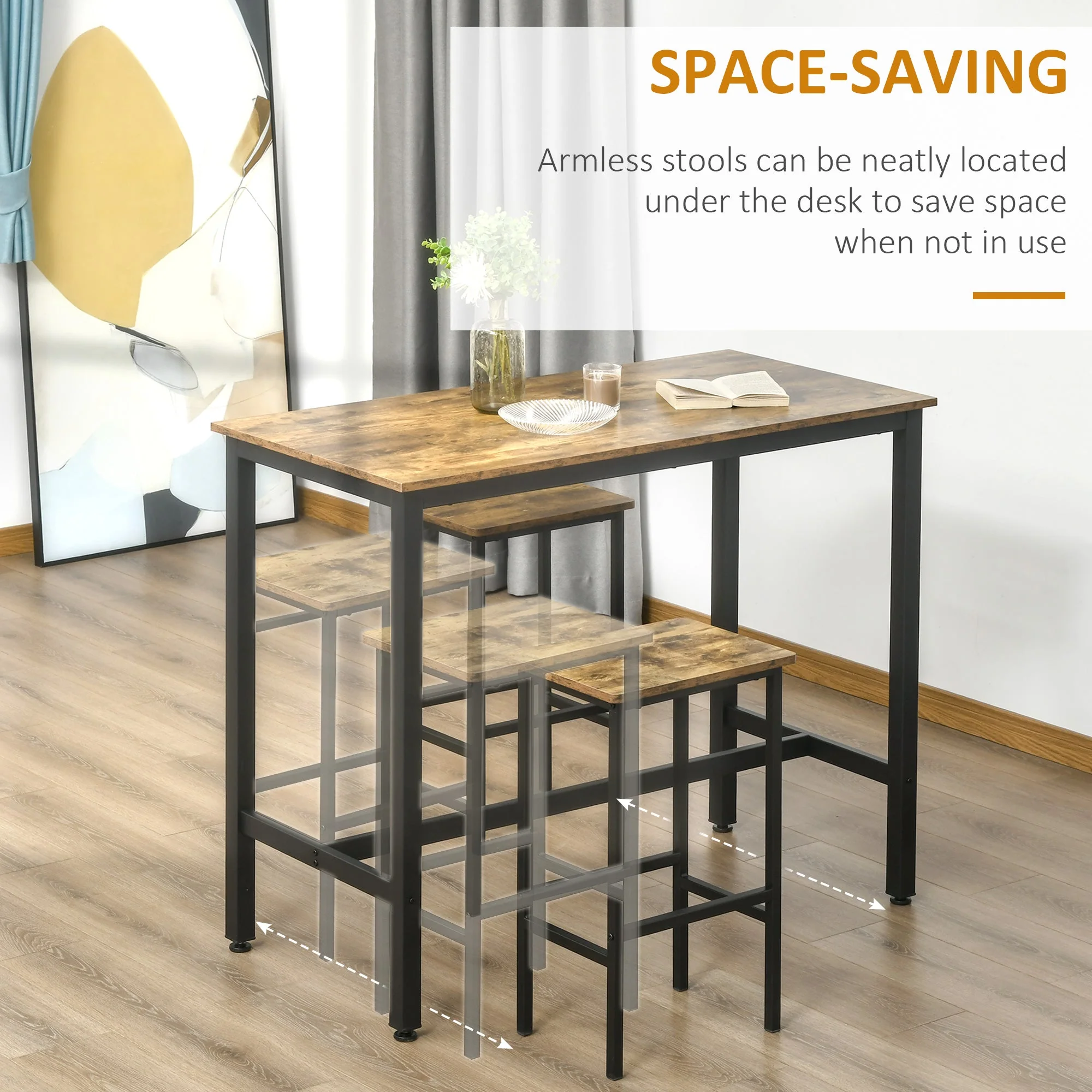 Homcom Industrial Bar Stools - Image 3
