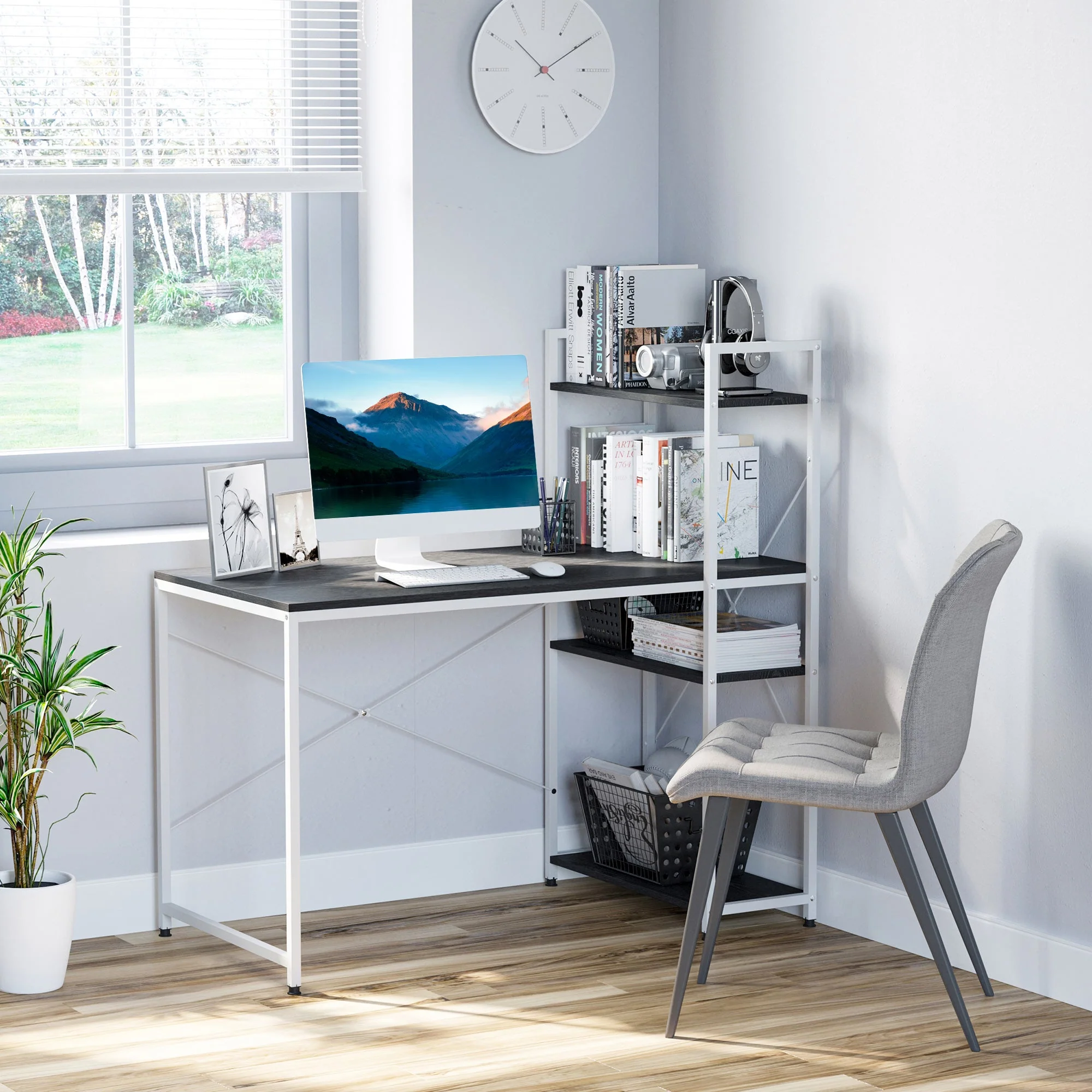Homcom Industrial Computer Desk With Storage - Image 2