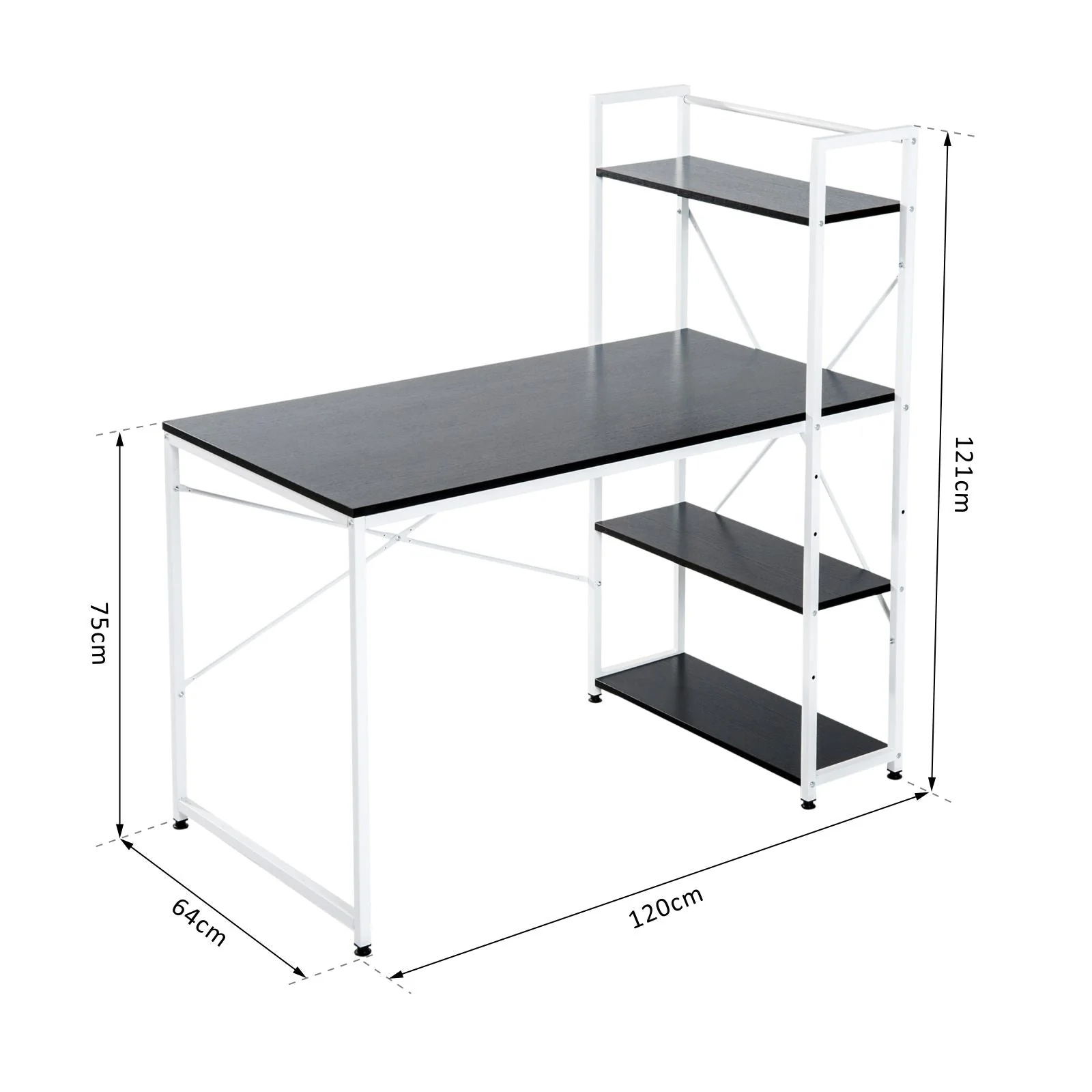 Homcom Industrial Computer Desk With Storage - Image 3