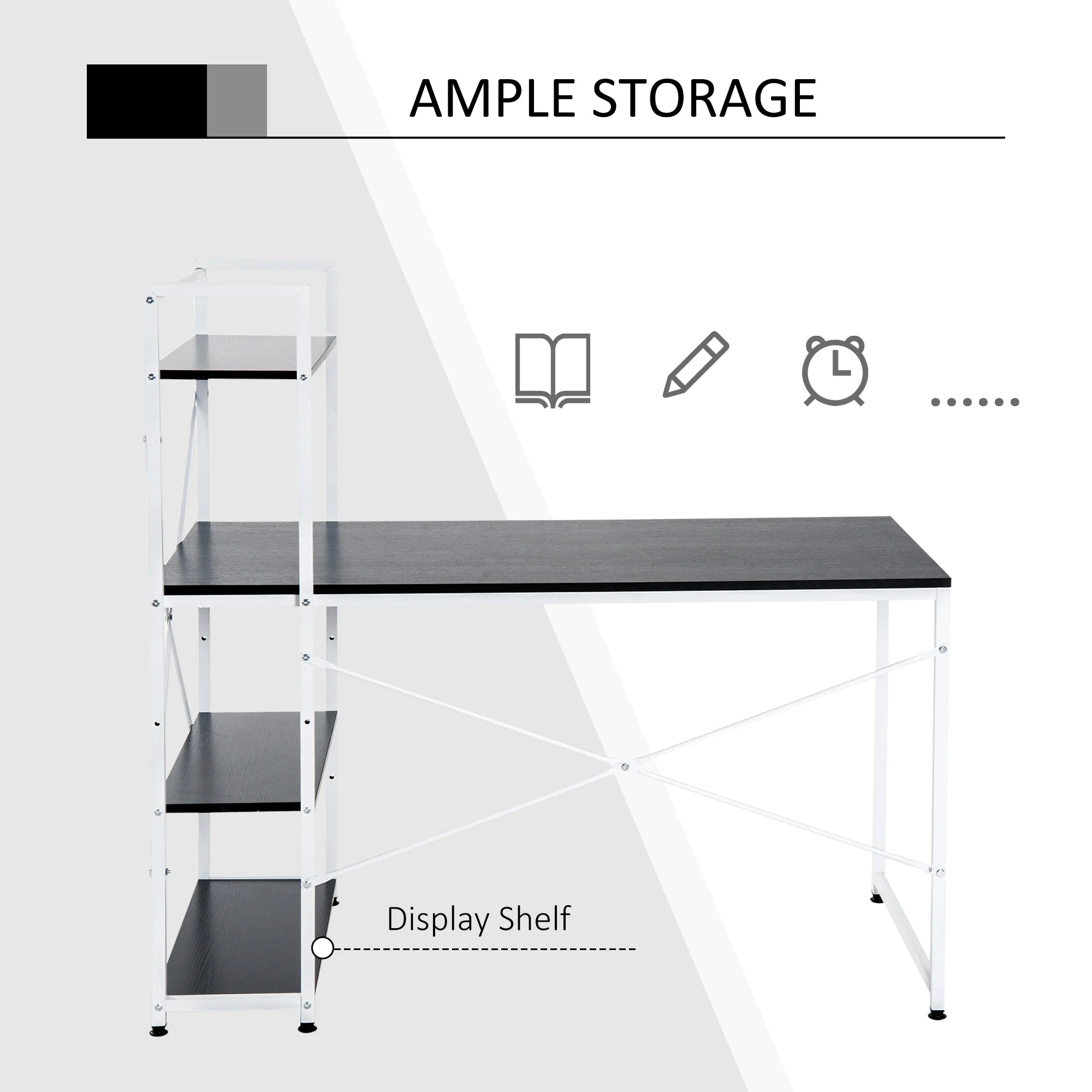 Homcom Industrial Computer Desk With Storage - Image 5