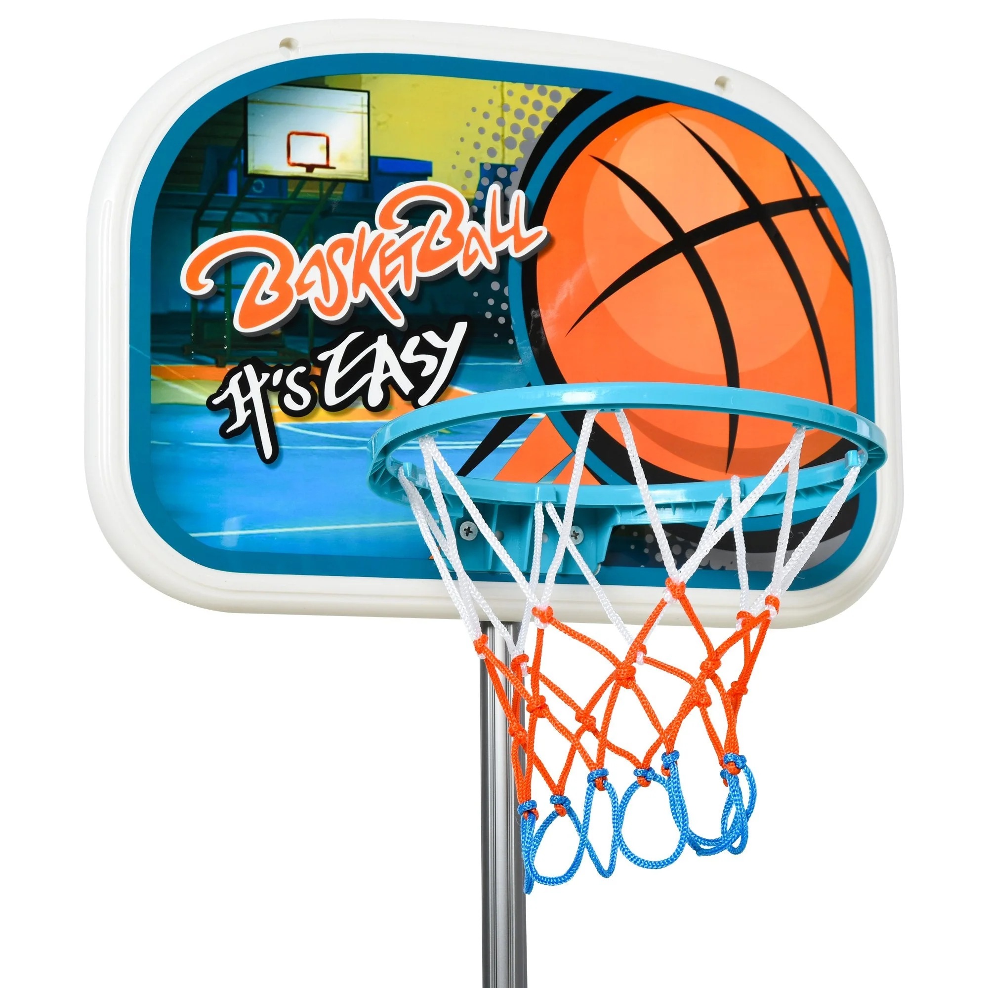 Homcom Kids Height Adjustable Aluminium Basketball Hoop Stand With Ball - Image 4