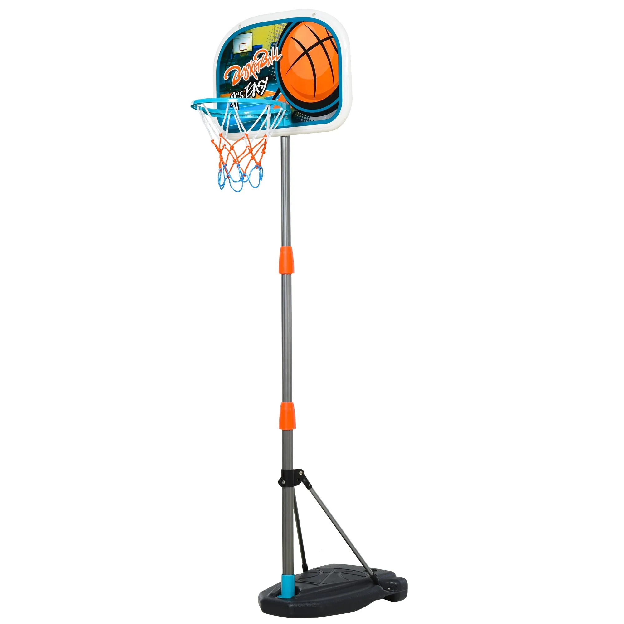 Homcom Kids Height Adjustable Aluminium Basketball Hoop Stand With Ball - Image 9
