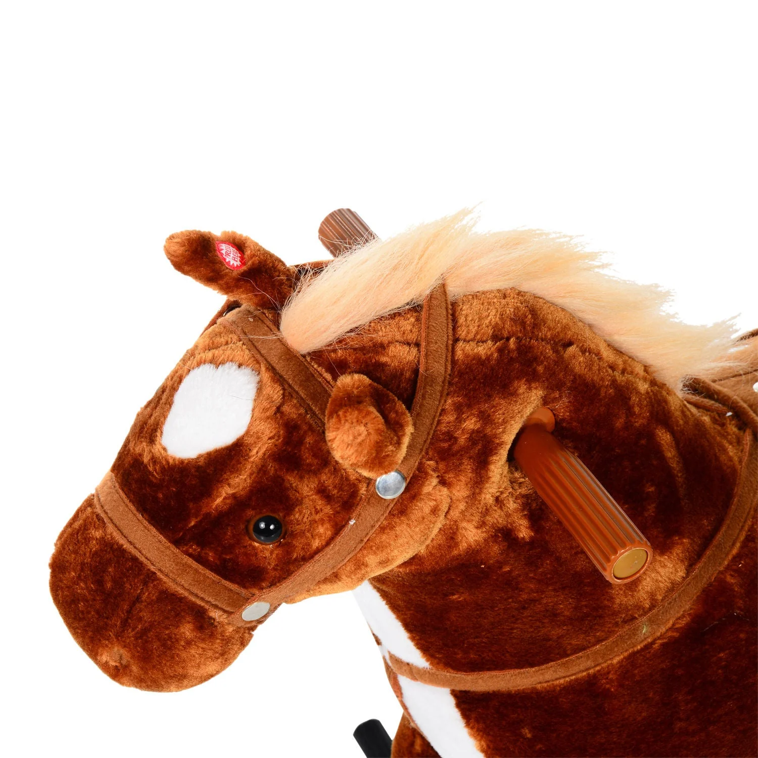 Homcom Kids Plush Ride On Walking Horse Withsound-Brown - Image 8