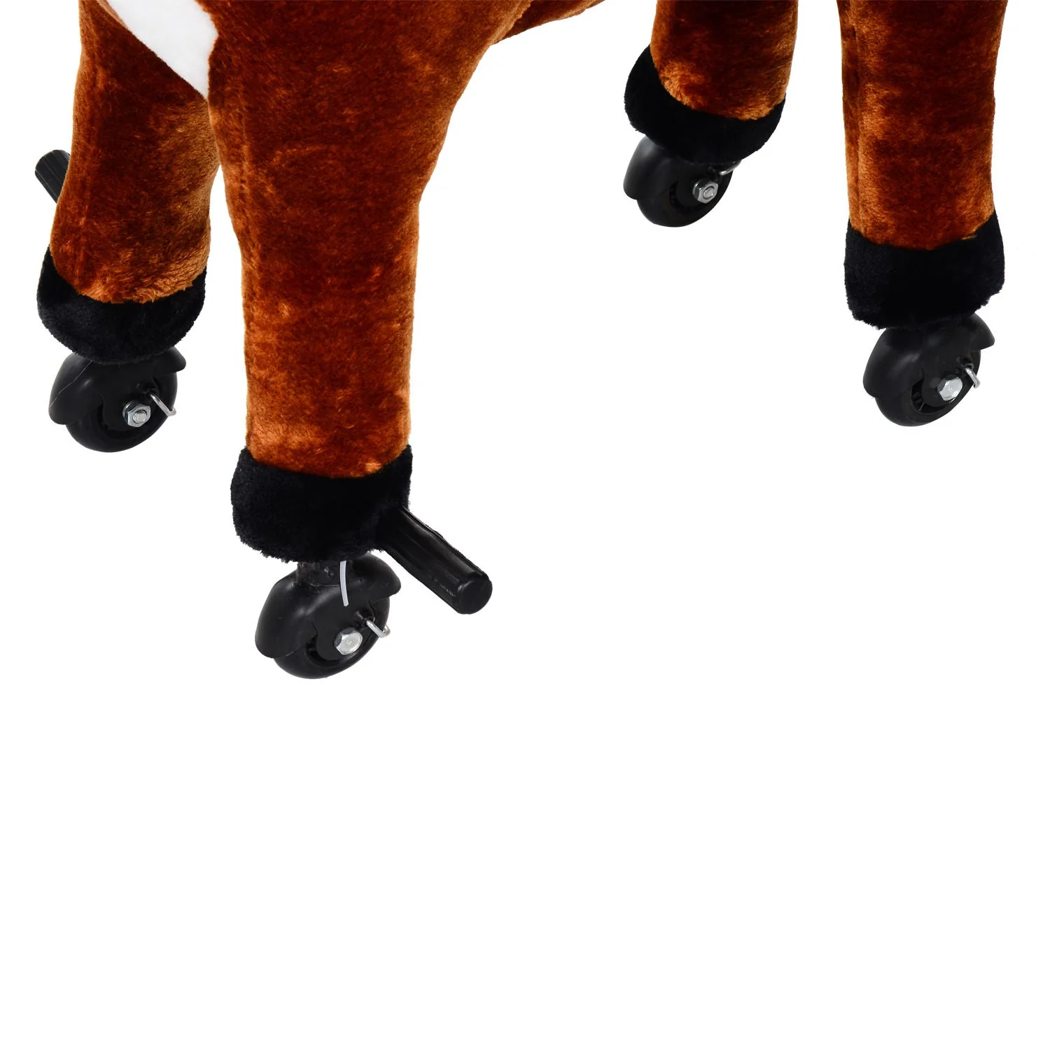 Homcom Kids Plush Ride On Walking Horse Withsound-Brown - Image 9