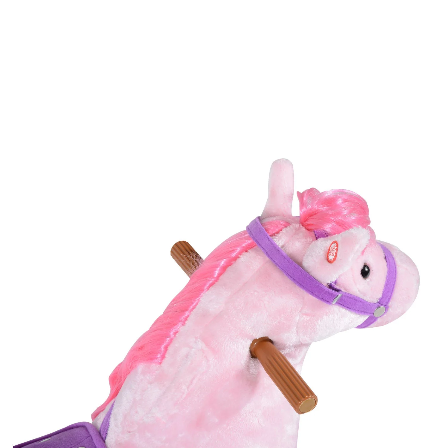 Homcom Kids Plush Ride On Walking Horse Withsound-Pink - Image 8