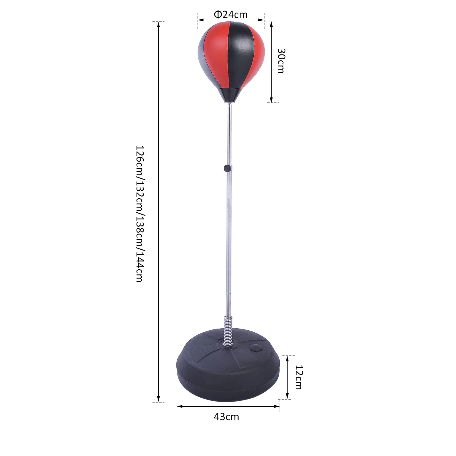 Homcom Kids PU Freestanding Boxing Punch Bag w/ Gloves Black/Red - Image 3